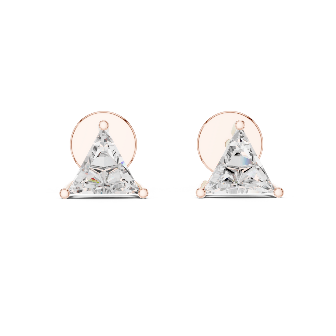 Timeless Trilliant -Cut Solitaire Diamond Stud Earrings for Women