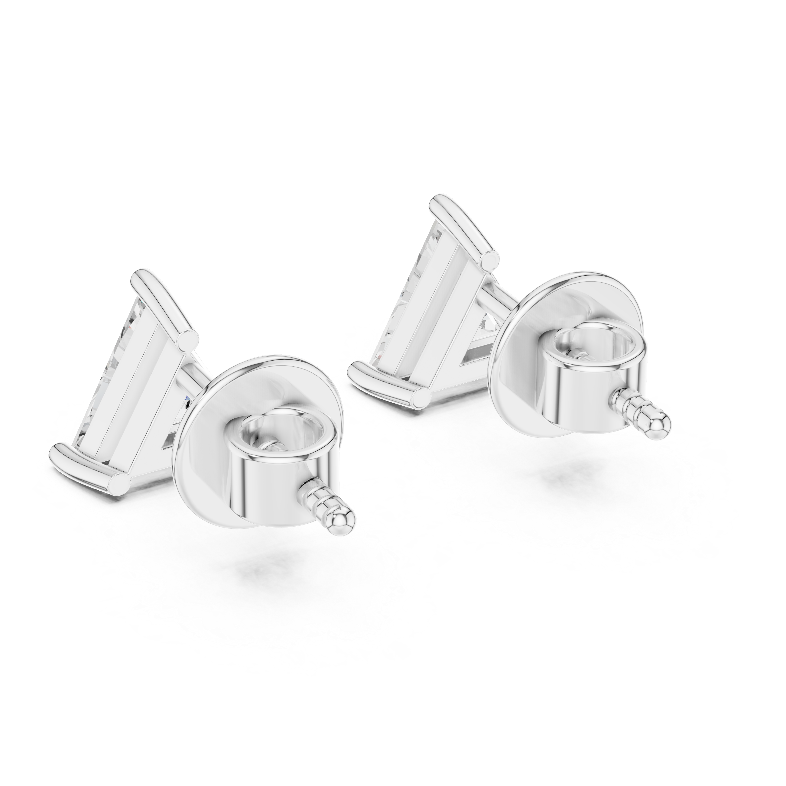 Timeless Trilliant -Cut Solitaire Diamond Stud Earrings for Women