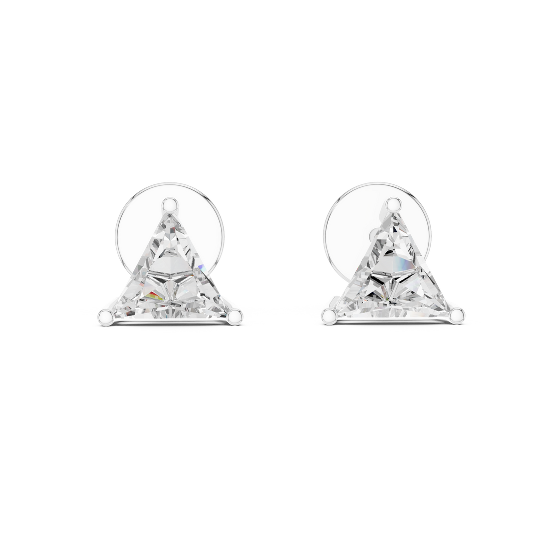 Timeless Trilliant -Cut Solitaire Diamond Stud Earrings for Women