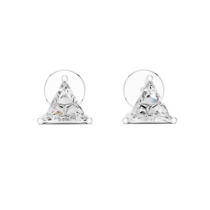 Timeless Trilliant -Cut Solitaire Diamond Stud Earrings for Women