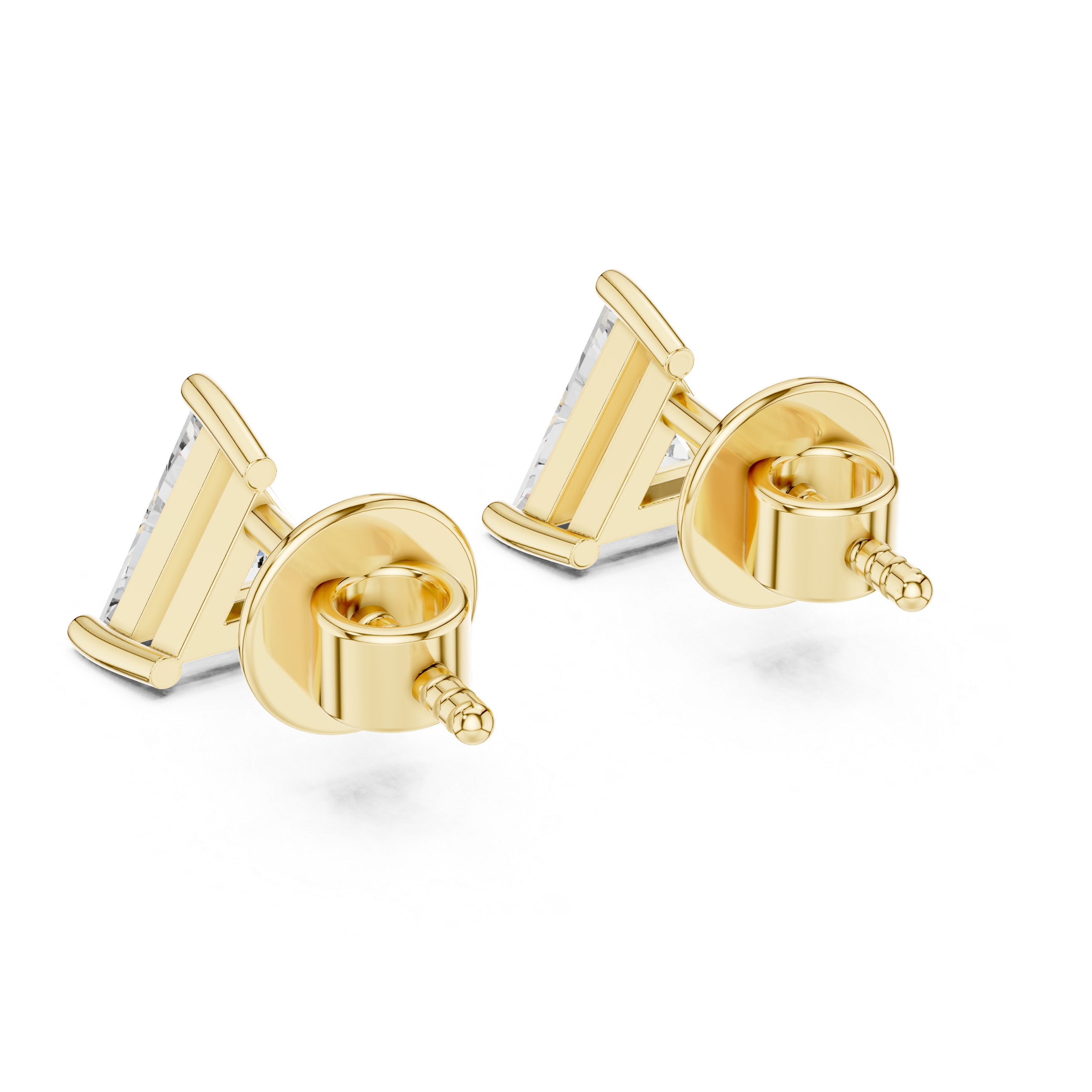 Timeless Trilliant -Cut Solitaire Diamond Stud Earrings for Women