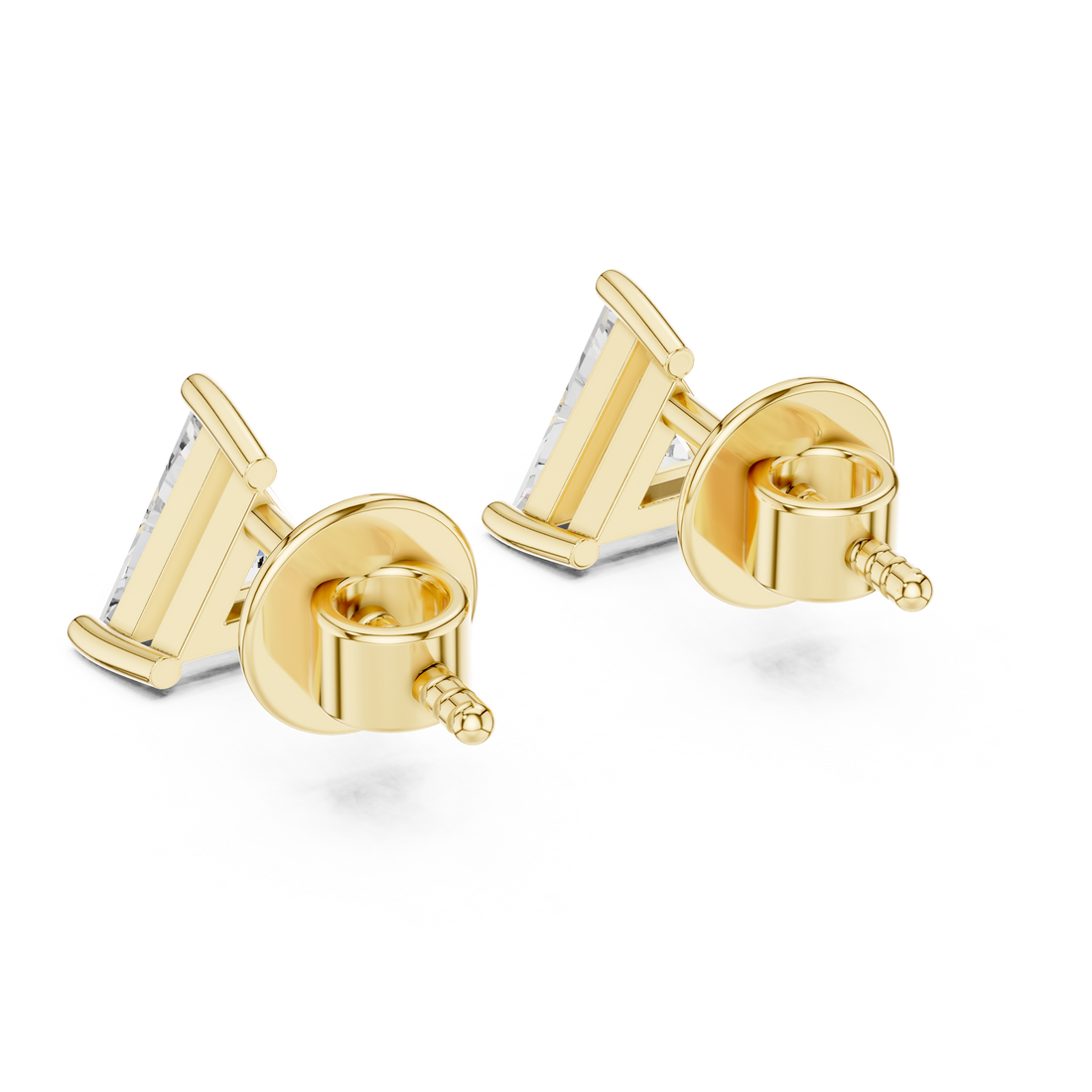 Timeless Trilliant -Cut Solitaire Diamond Stud Earrings for Women