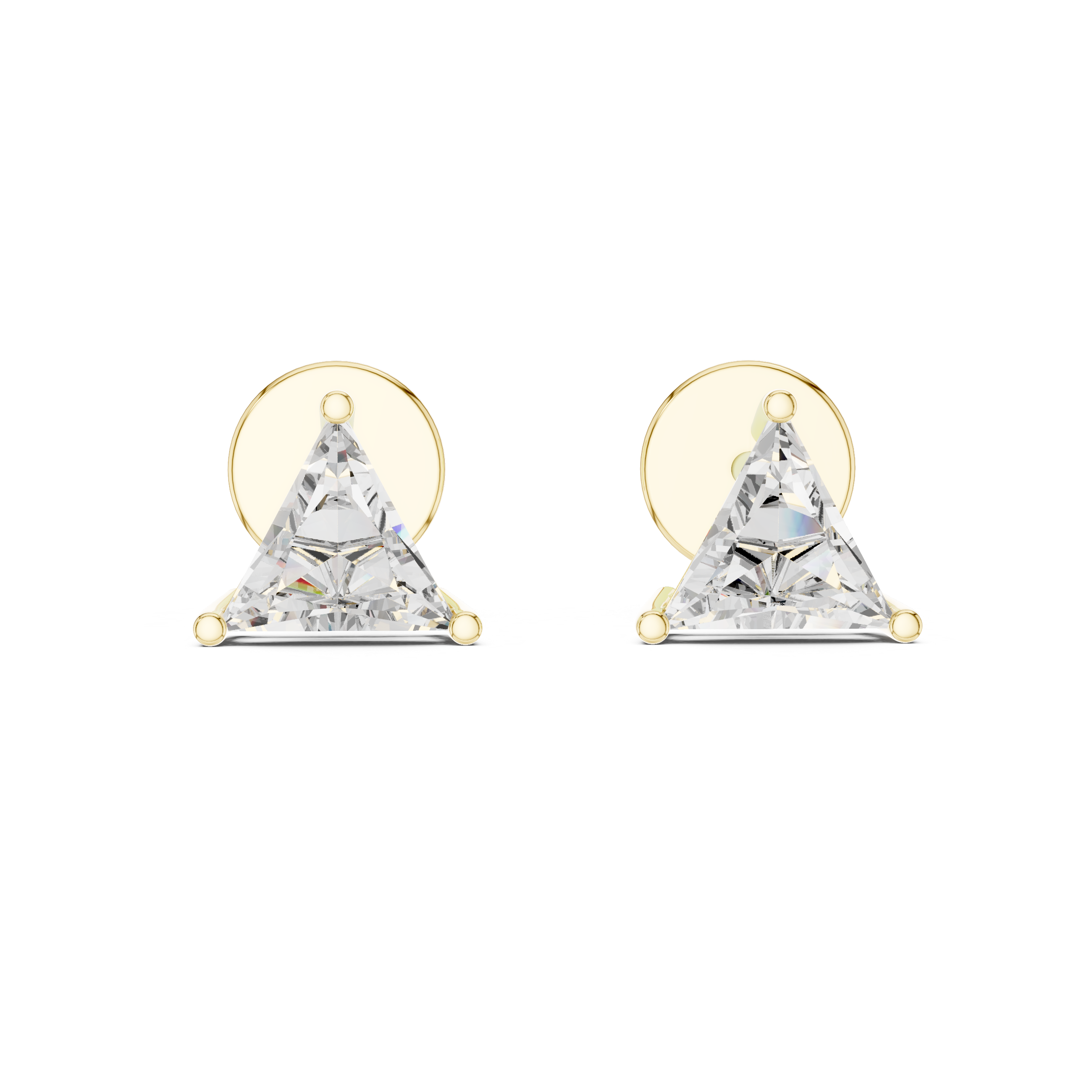 Timeless Trilliant -Cut Solitaire Diamond Stud Earrings for Women