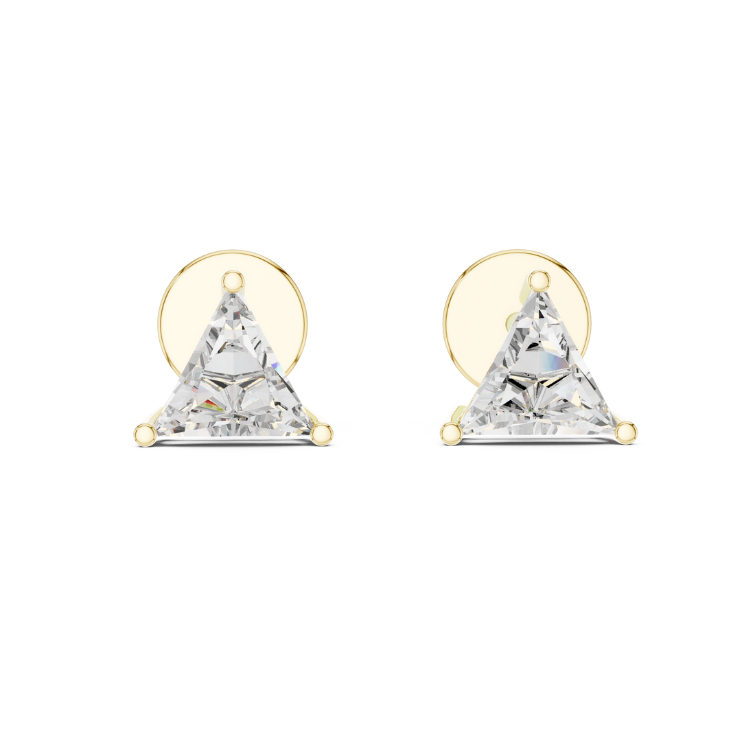 Timeless Trilliant -Cut Solitaire Diamond Stud Earrings for Women