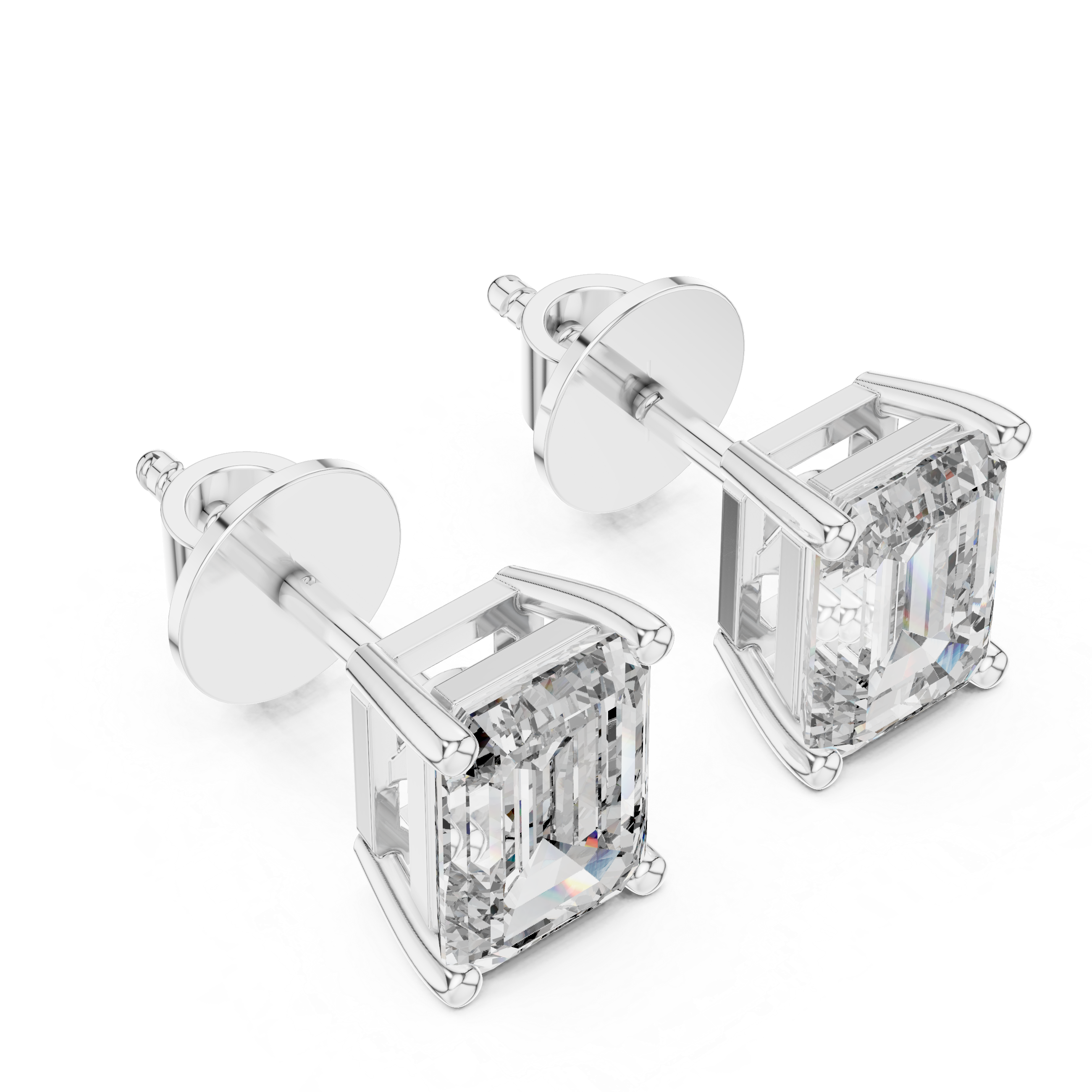 Premium Rose Gold Emerald Diamond Earrings – Sleek & Sophisticated