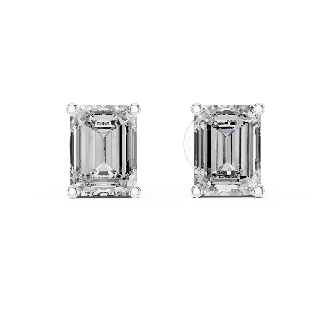 Premium Rose Gold Emerald Diamond Earrings – Sleek & Sophisticated