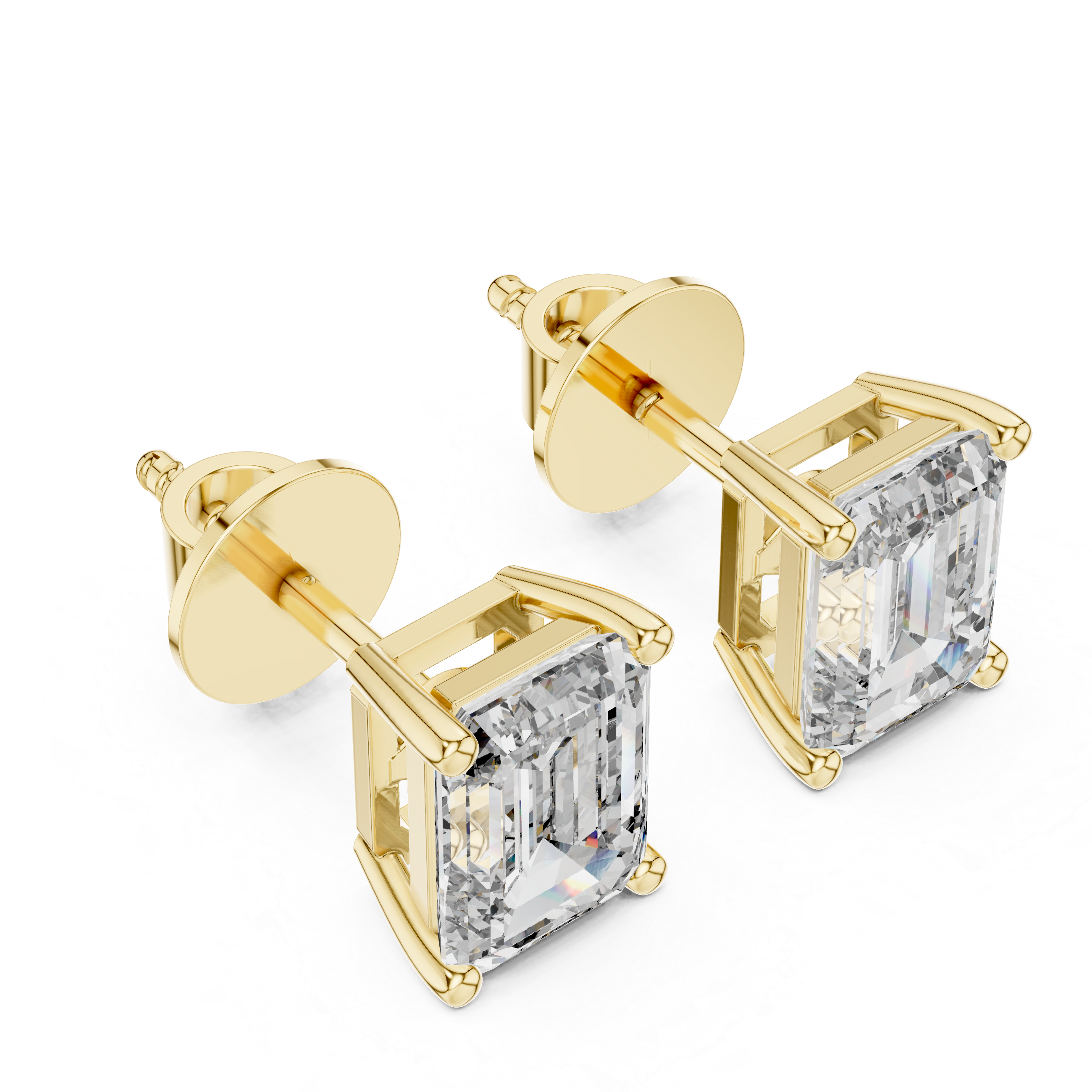 Premium Rose Gold Emerald Diamond Earrings – Sleek & Sophisticated