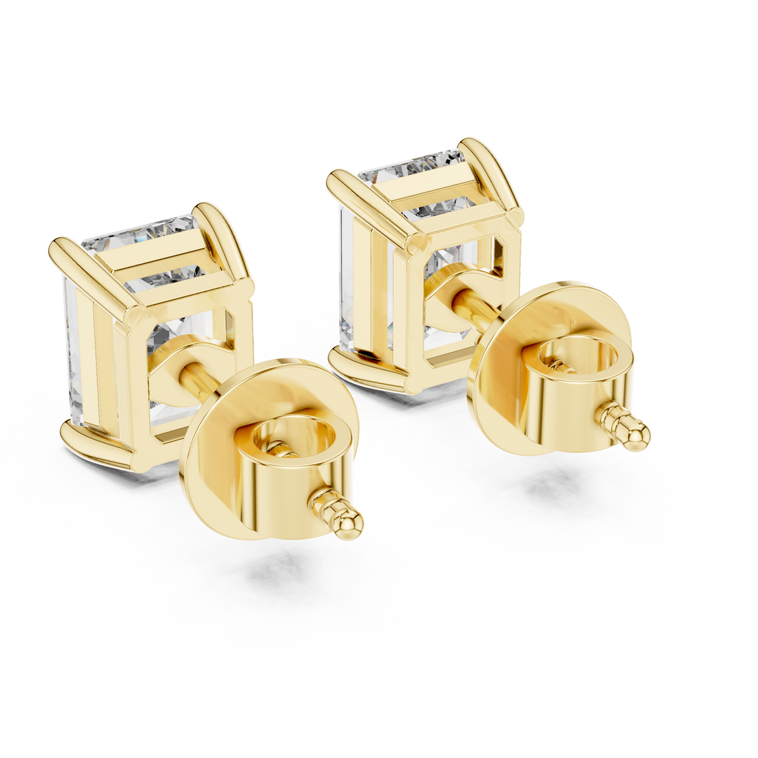 Premium Rose Gold Emerald Diamond Earrings – Sleek & Sophisticated