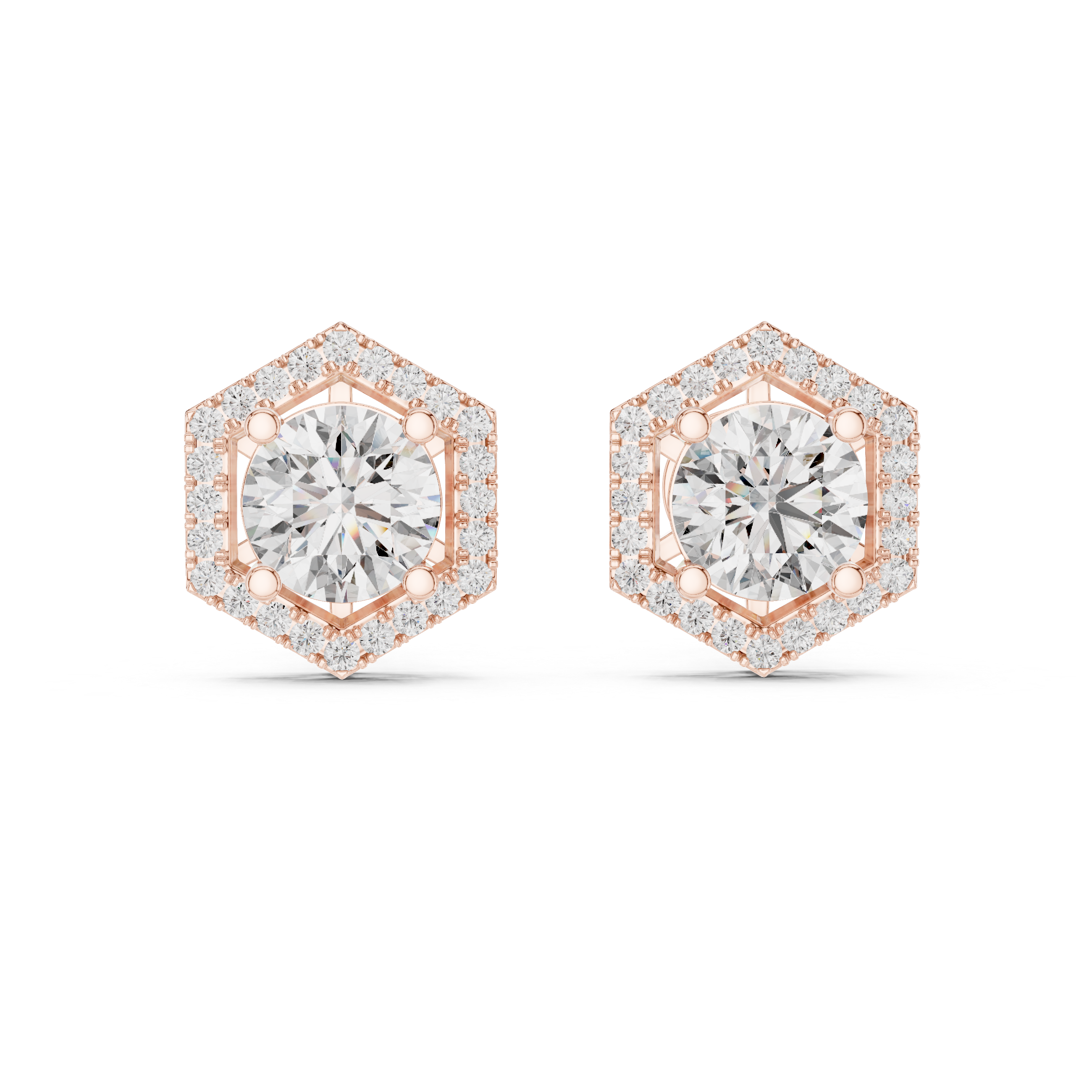 Contemporary Hexagon Shape Diamond Earrings – Minimal Luxury Style