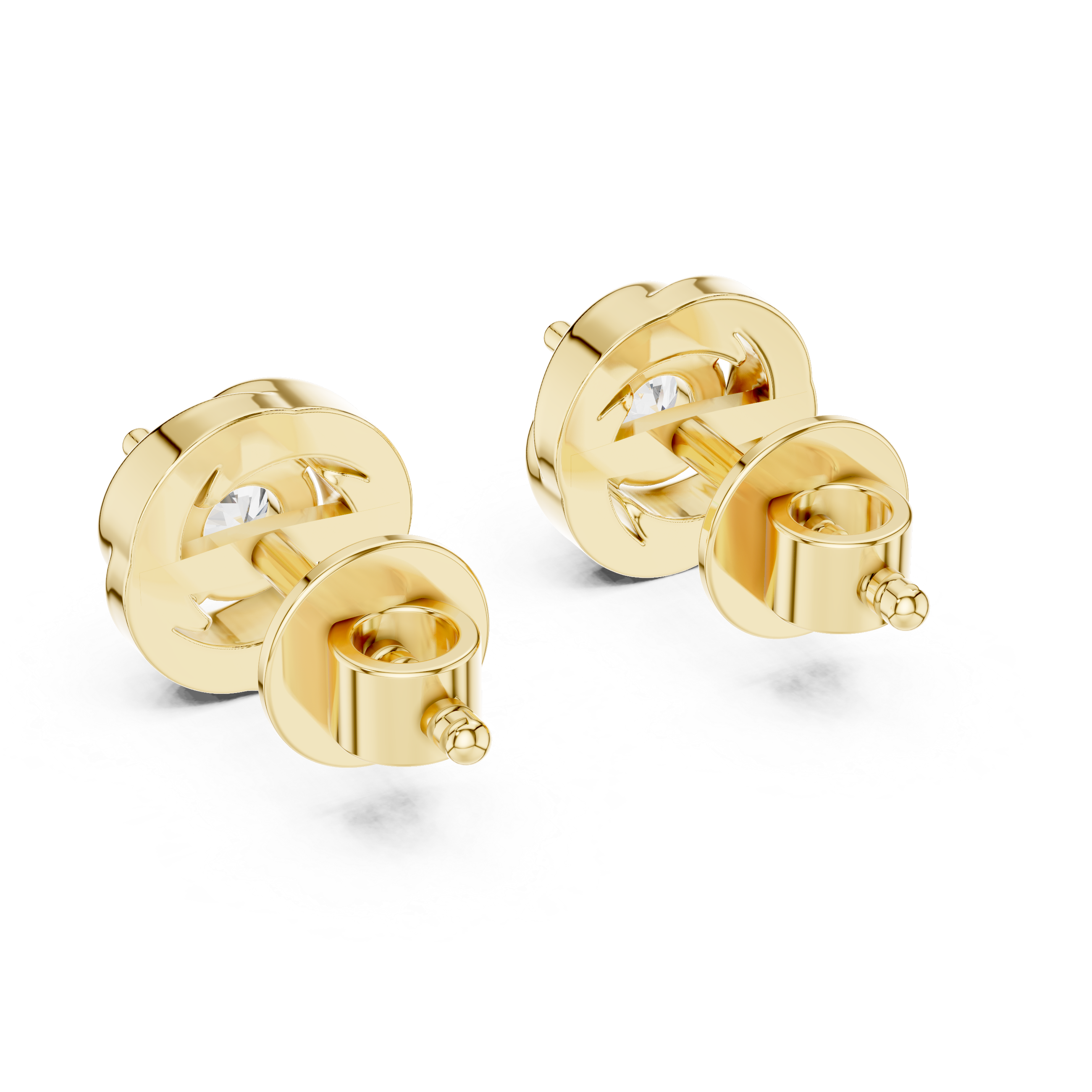 Classic Round Diamond Studs with Twisted Rope-Inspired Setting