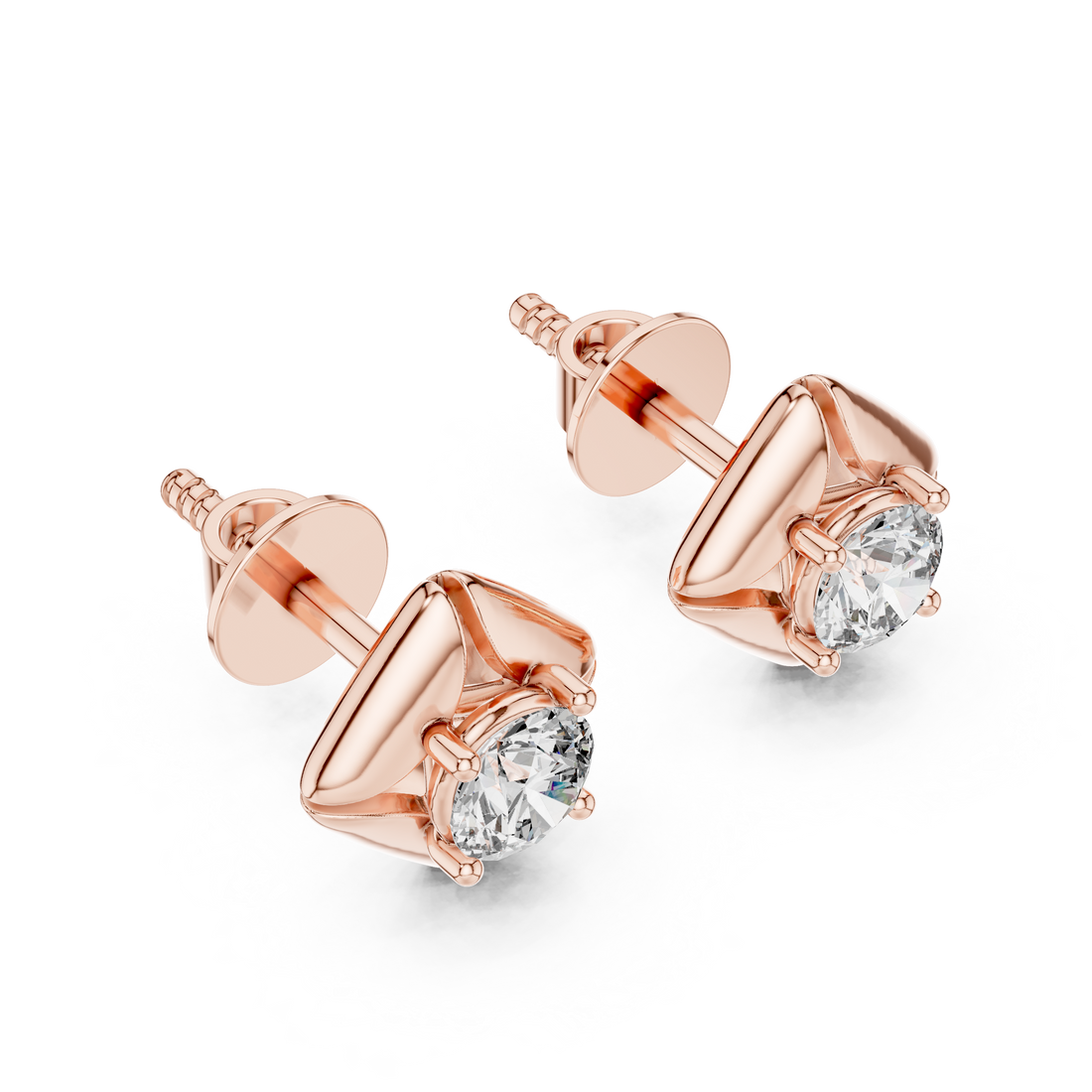 Stylish Spiral Round Diamond Earrings – Everyday Luxury Look
