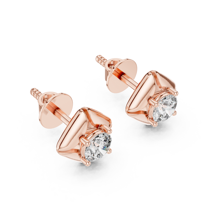 Stylish Spiral Round Diamond Earrings – Everyday Luxury Look