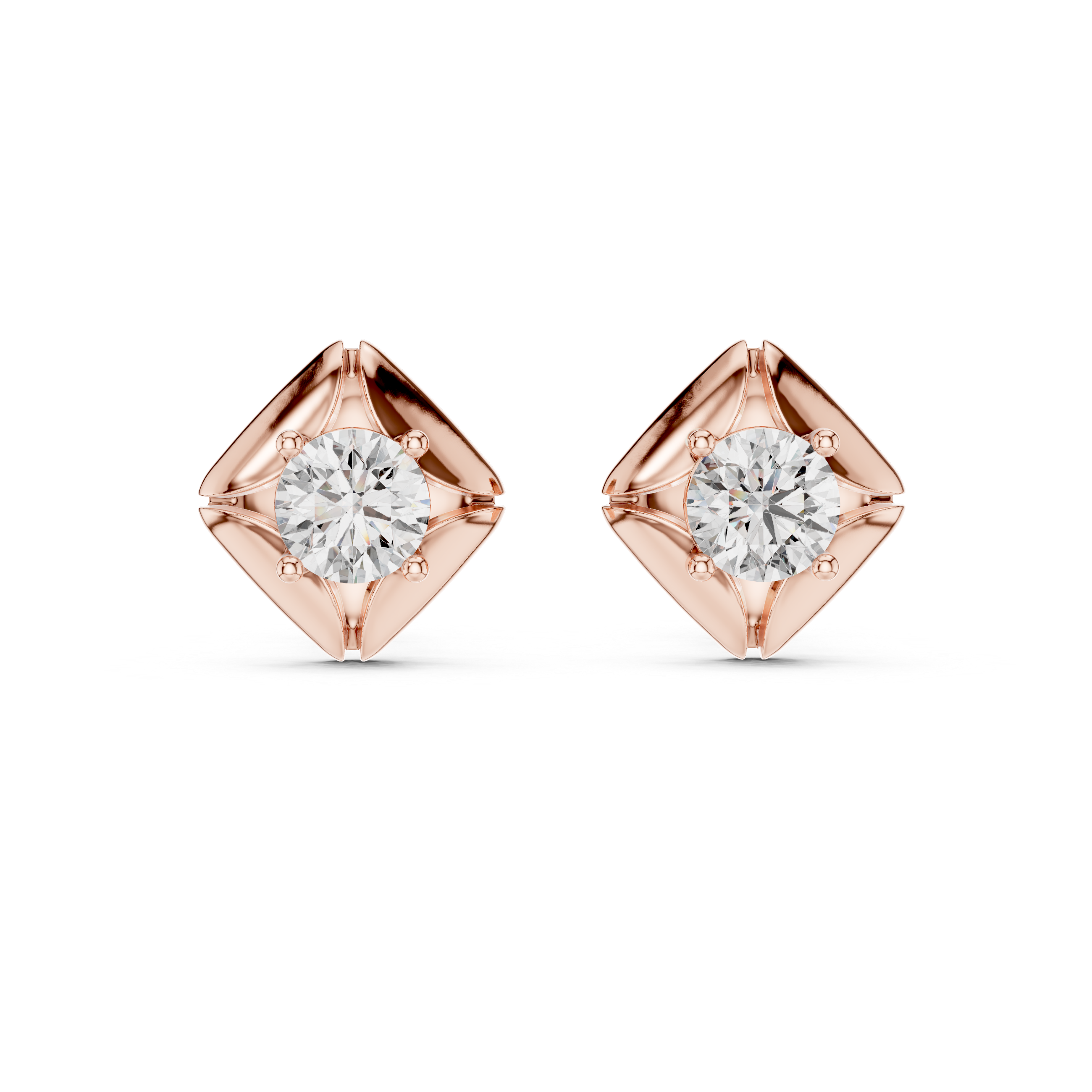 Stylish Spiral Round Diamond Earrings – Everyday Luxury Look