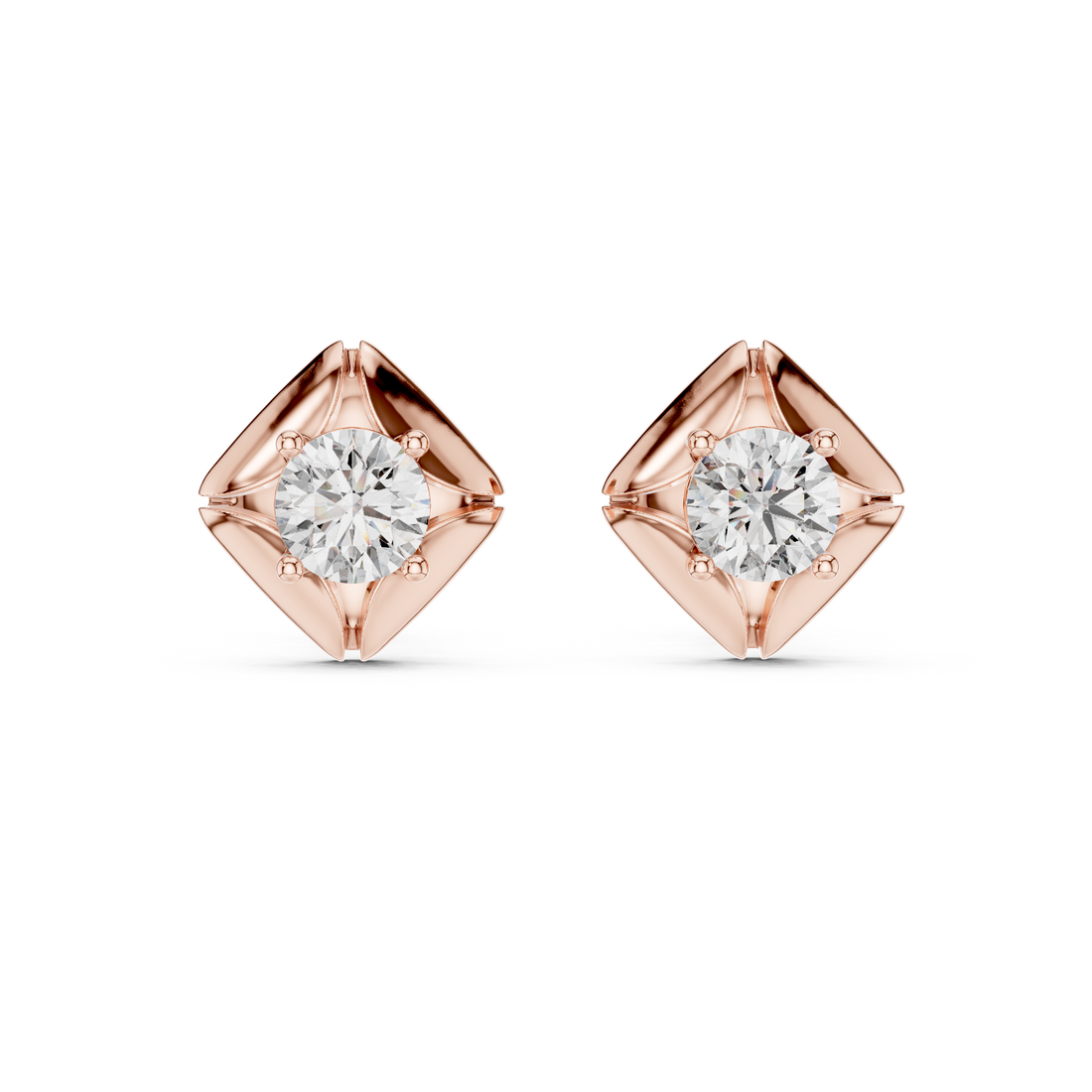 Stylish Spiral Round Diamond Earrings – Everyday Luxury Look