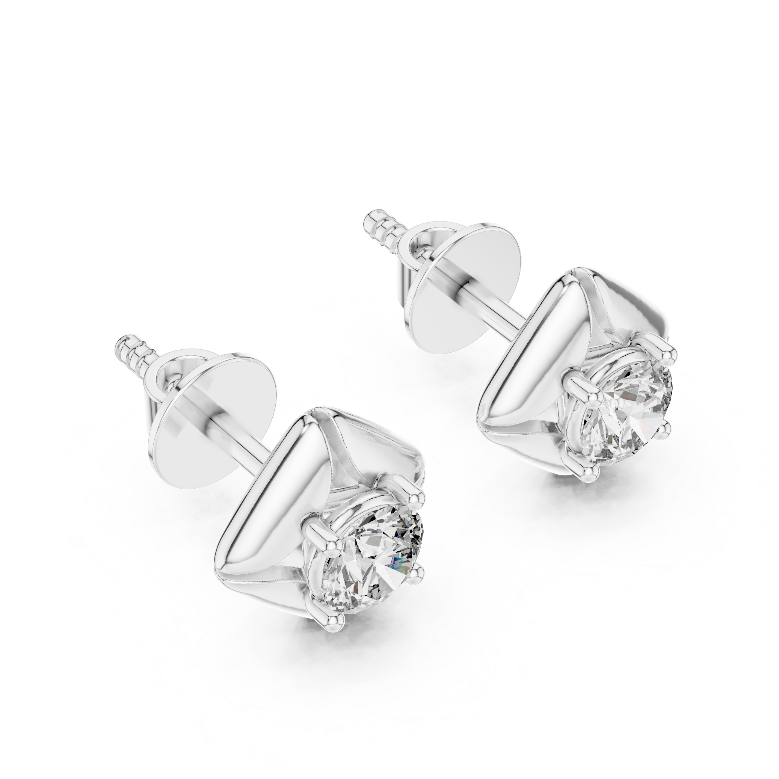 Stylish Spiral Round Diamond Earrings – Everyday Luxury Look
