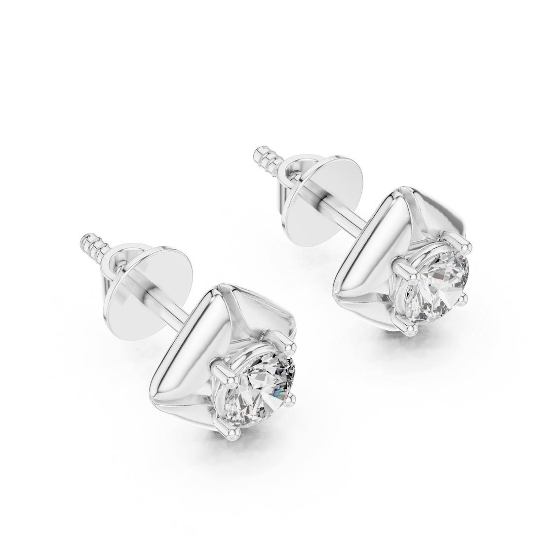 Stylish Spiral Round Diamond Earrings – Everyday Luxury Look