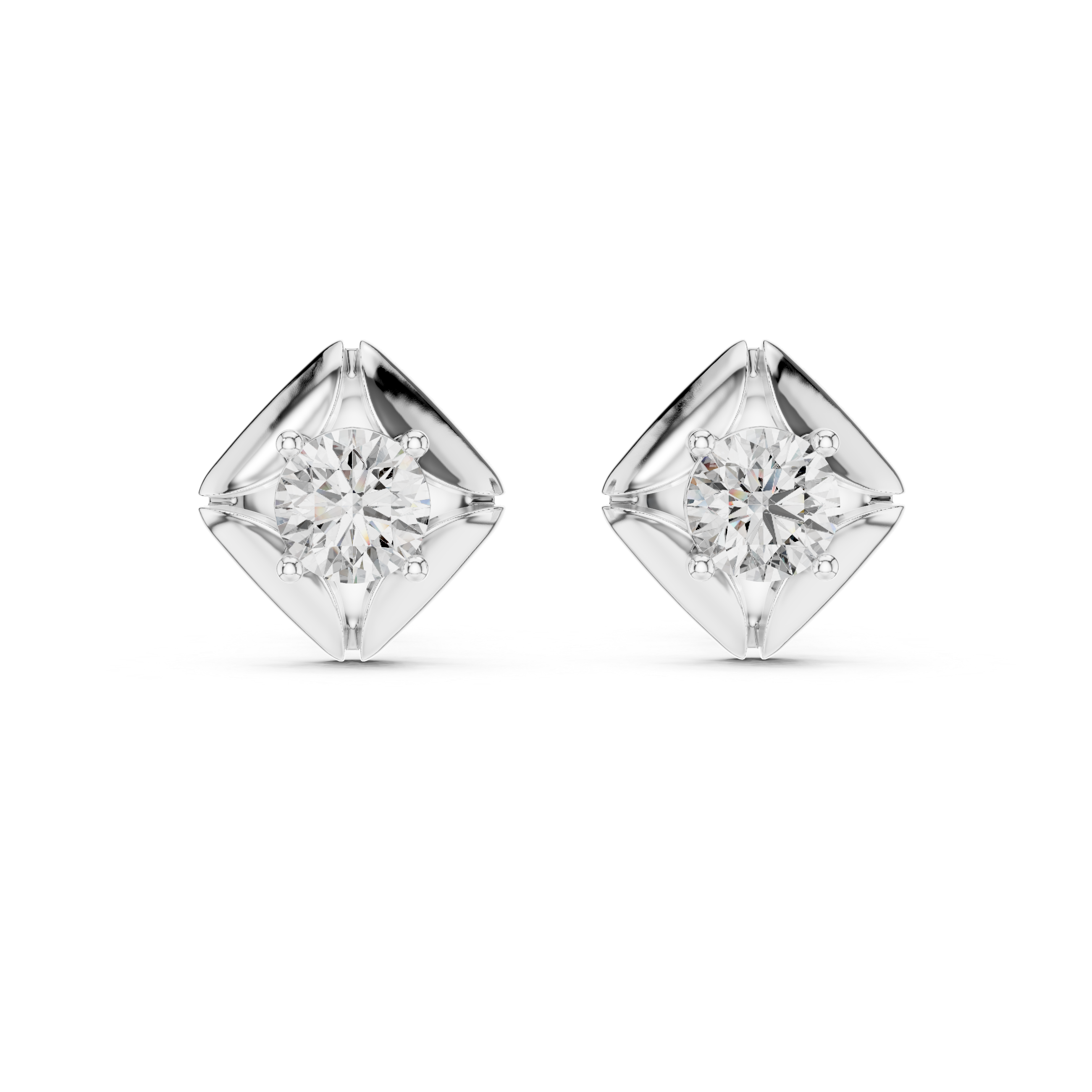 Stylish Spiral Round Diamond Earrings – Everyday Luxury Look