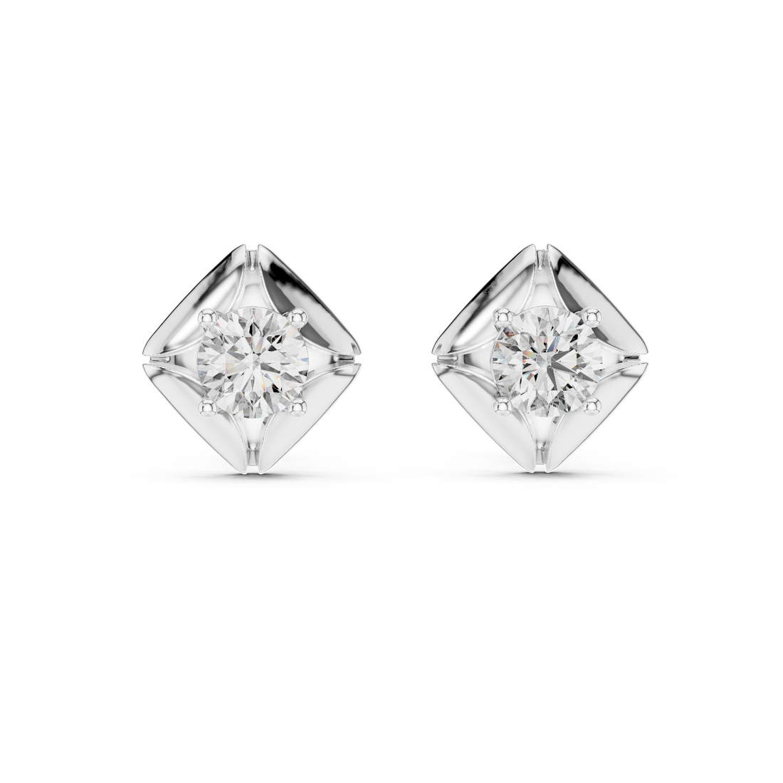 Stylish Spiral Round Diamond Earrings – Everyday Luxury Look
