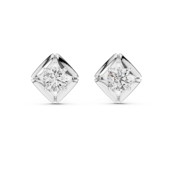 Stylish Spiral Round Diamond Earrings – Everyday Luxury Look