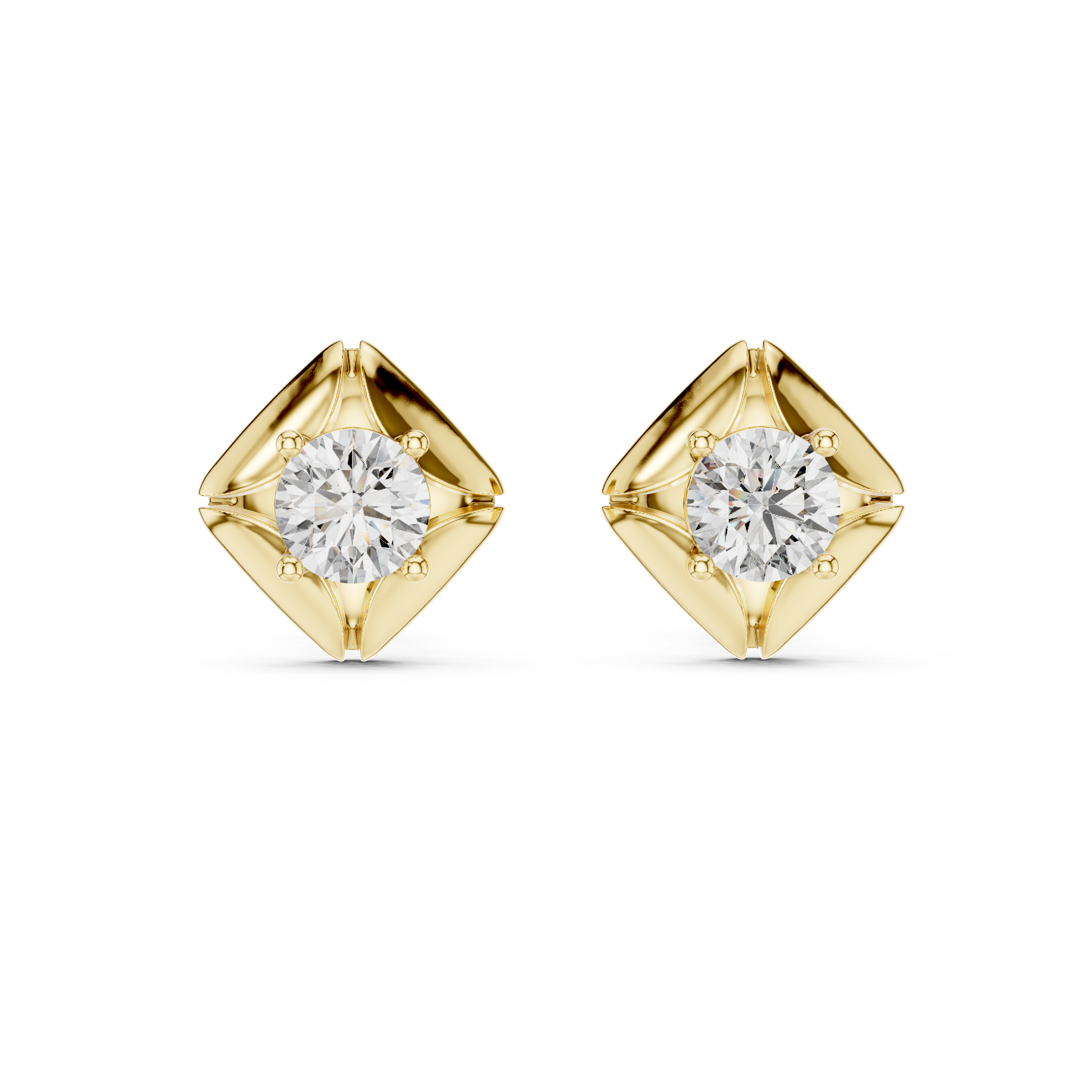 Stylish Spiral Round Diamond Earrings – Everyday Luxury Look
