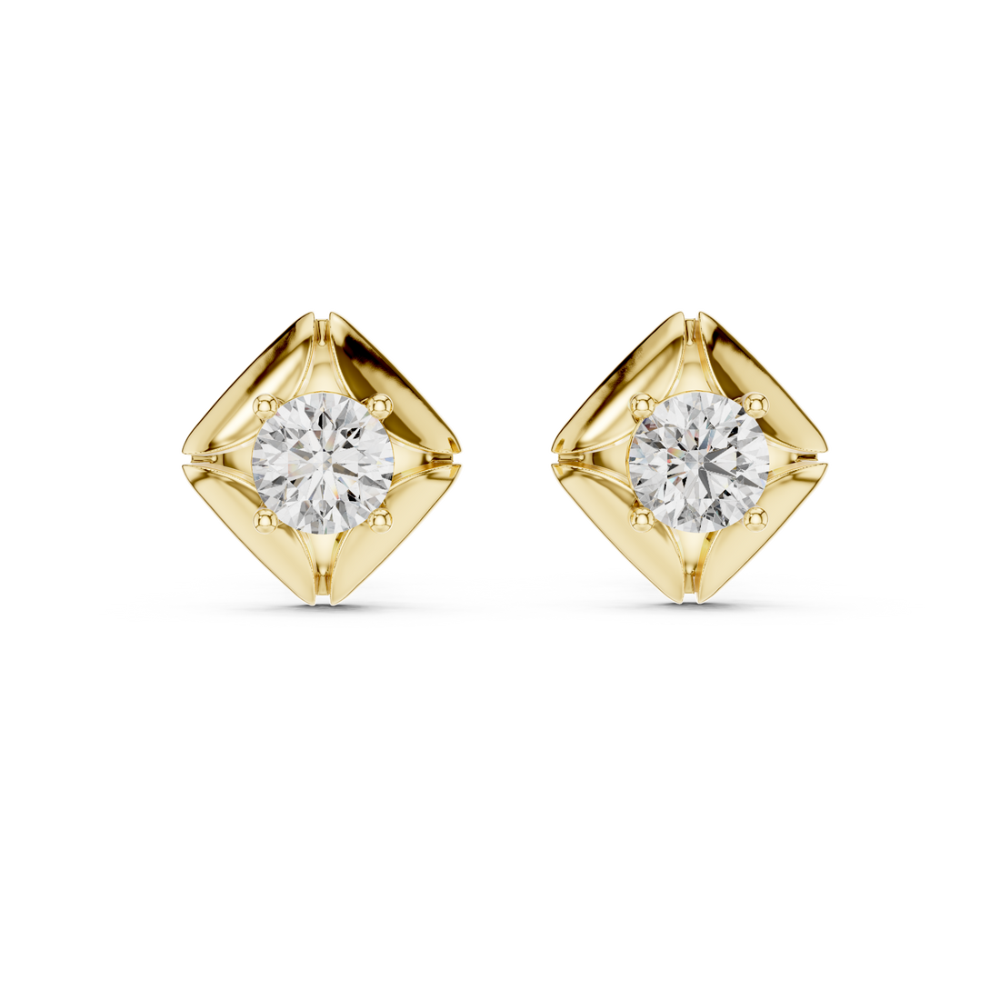 Stylish Spiral Round Diamond Earrings – Everyday Luxury Look