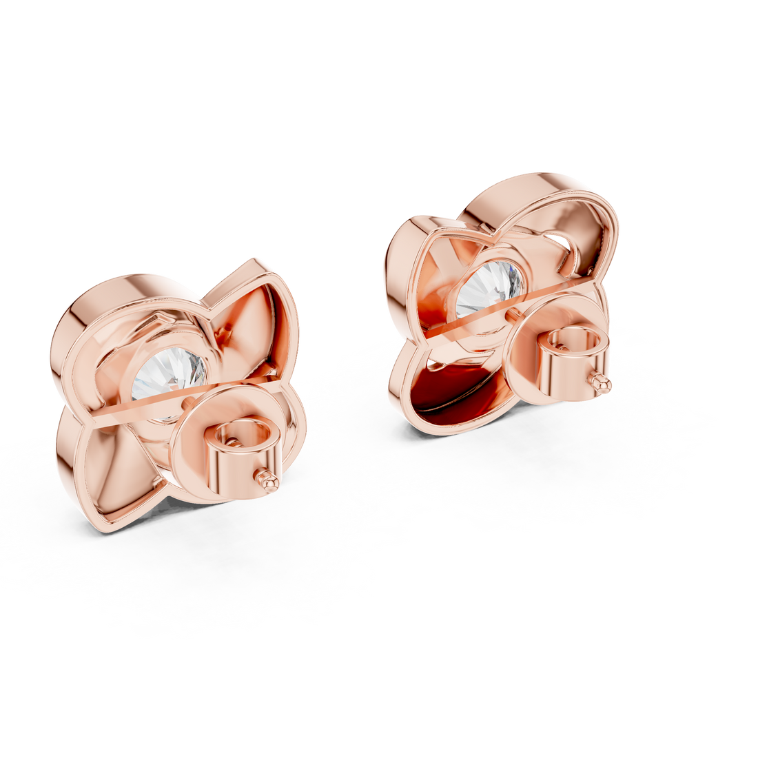 Stylish Spiral Floral Round Diamond Earrings – Everyday Luxury Look