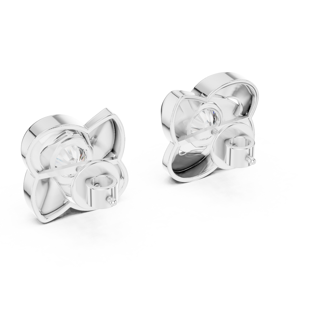 Stylish Spiral Floral Round Diamond Earrings – Everyday Luxury Look