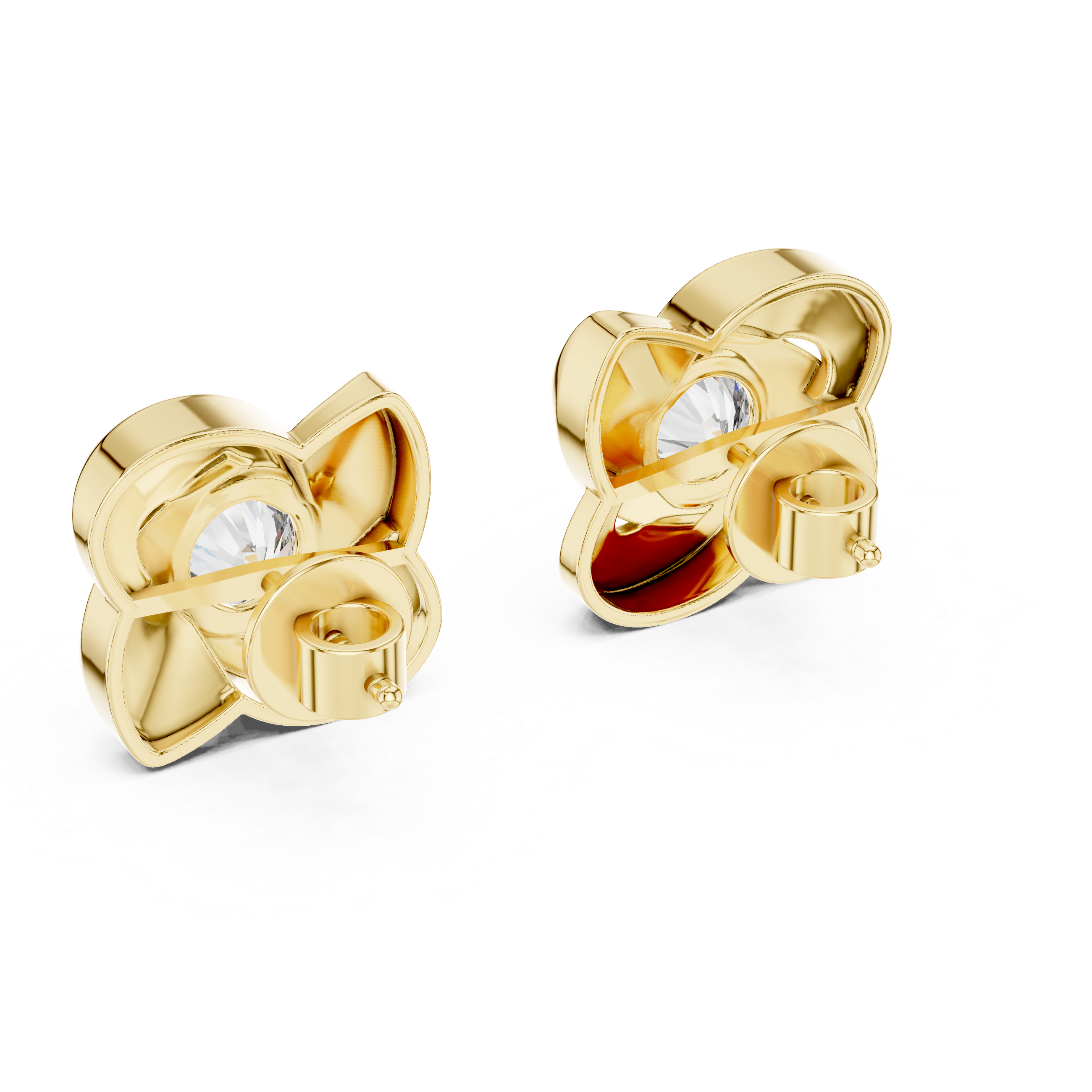 Stylish Spiral Floral Round Diamond Earrings – Everyday Luxury Look