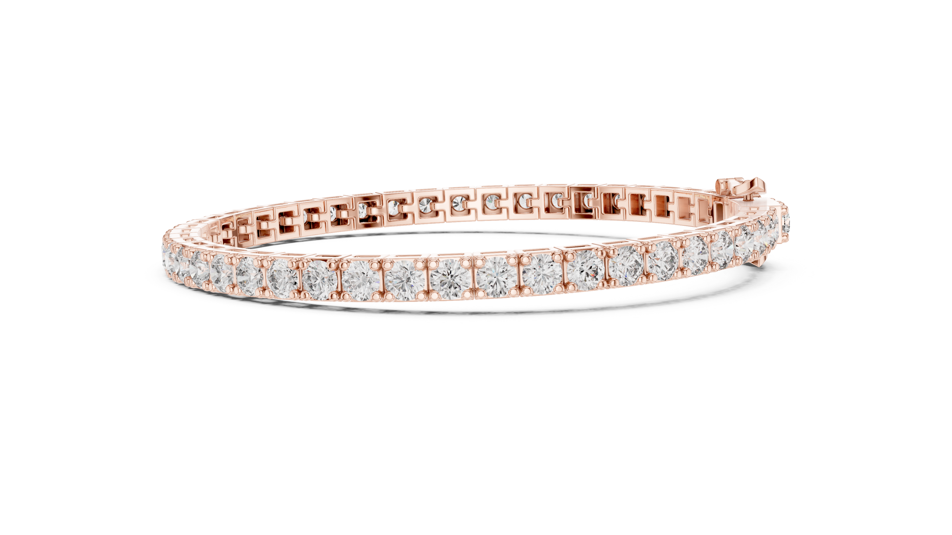 Round Diamond Tennis Bracelet in Rose Gold | Classic Full Eternity Bracelet for Women | Fine Jewelry