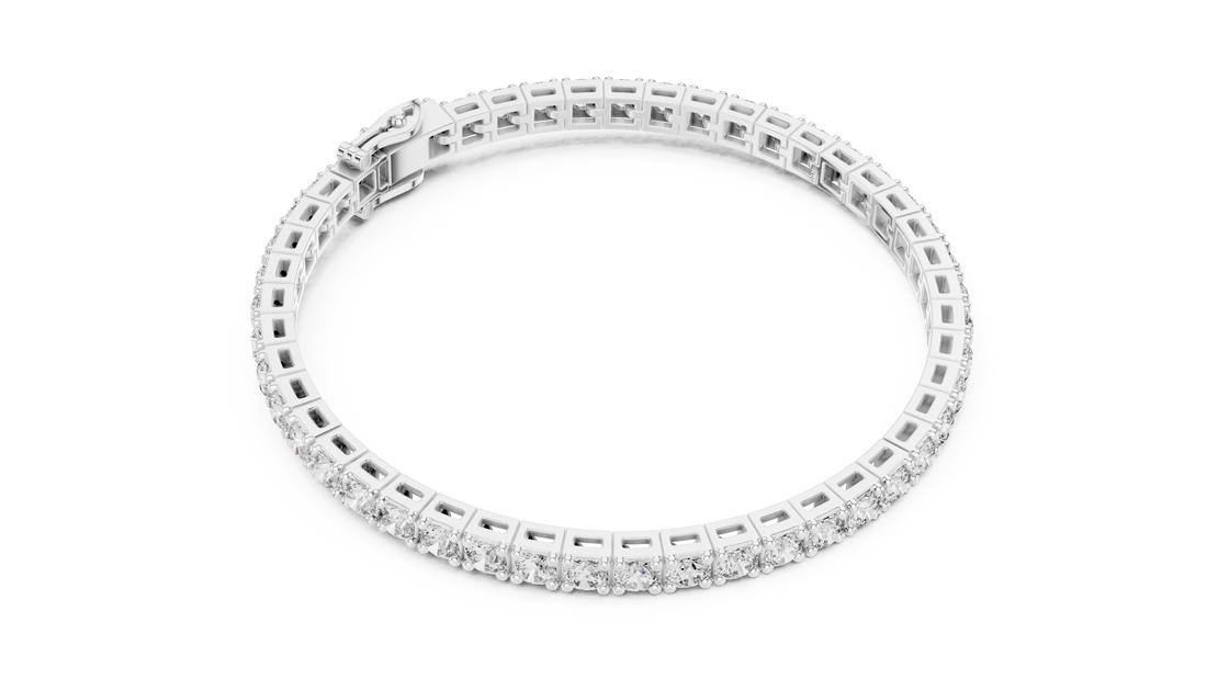 Round Diamond Tennis Bracelet in Rose Gold | Classic Full Eternity Bracelet for Women | Fine Jewelry