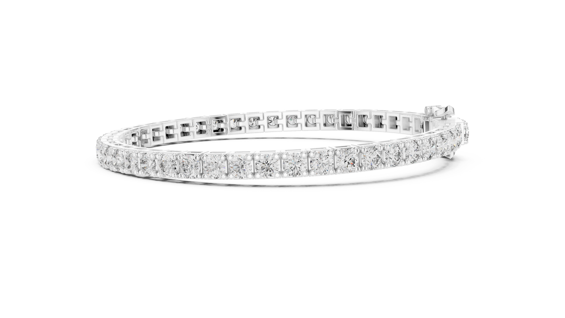 Round Diamond Tennis Bracelet in Rose Gold | Classic Full Eternity Bracelet for Women | Fine Jewelry