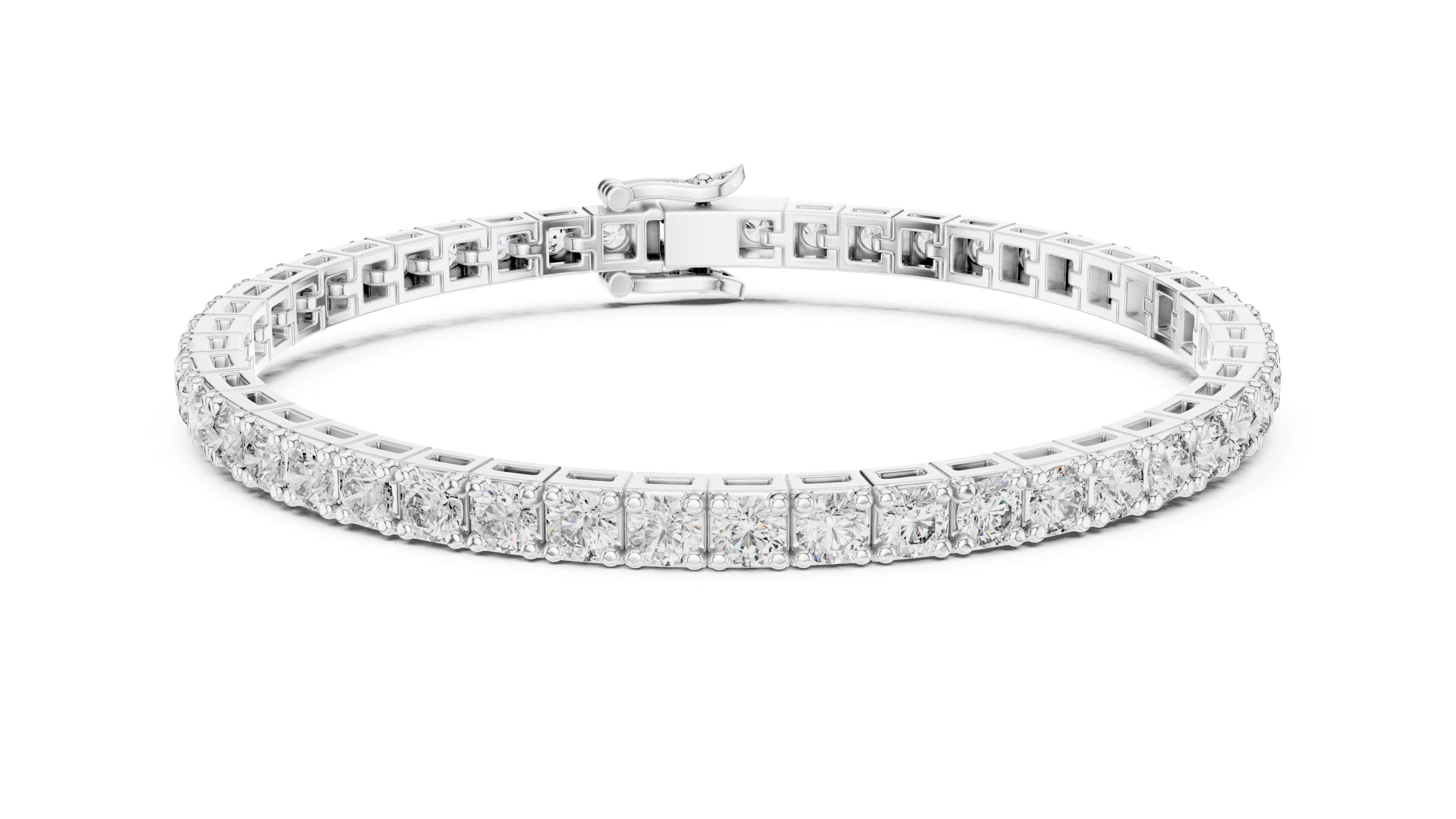 Round Diamond Tennis Bracelet in Rose Gold | Classic Full Eternity Bracelet for Women | Fine Jewelry