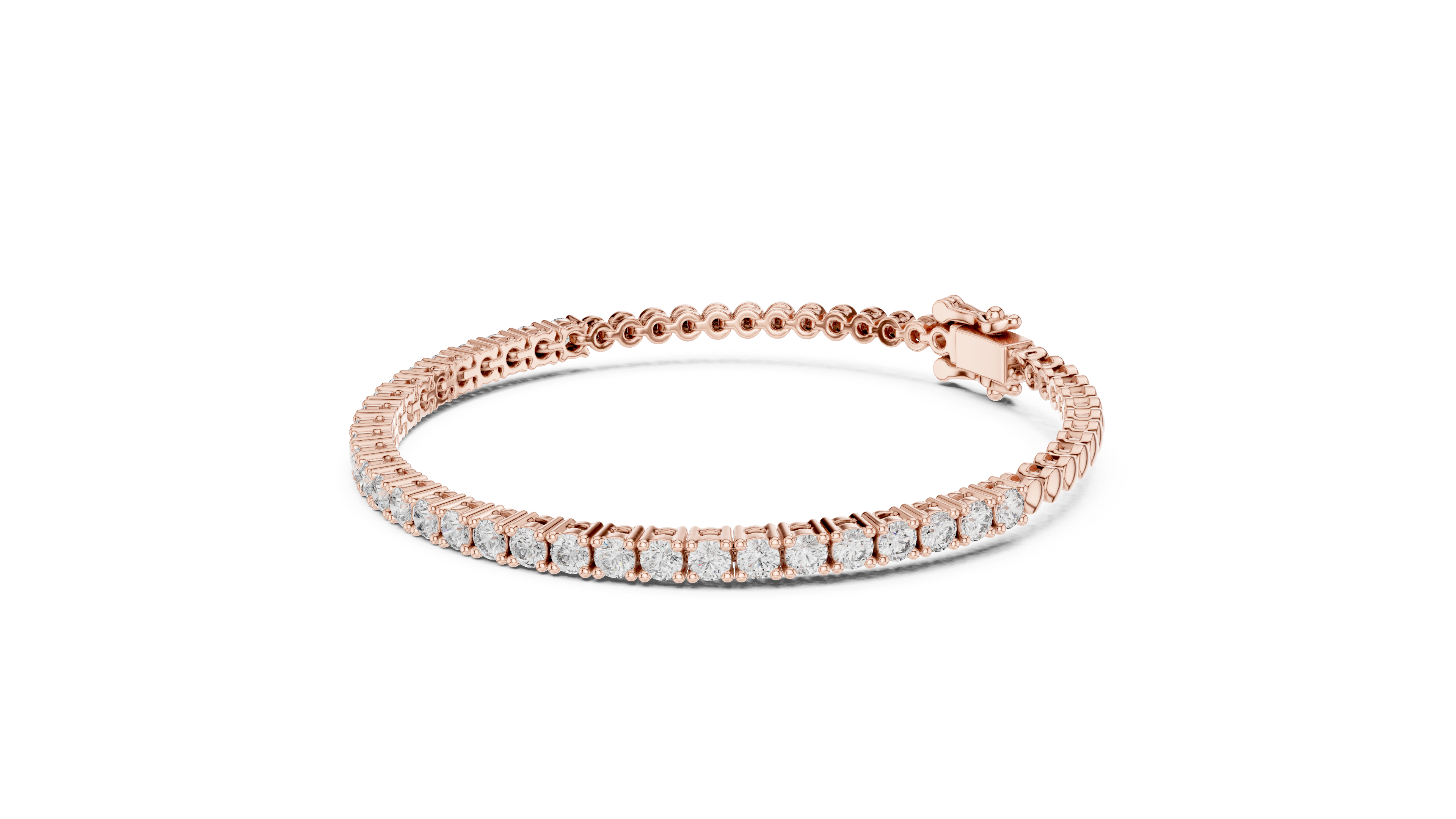 Premium Rose Gold Diamond Tennis Bracelet | Round Cut Full Eternity Bracelet | Luxury Jewelry