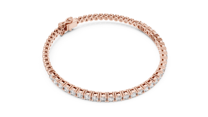 Premium Rose Gold Diamond Tennis Bracelet | Round Cut Full Eternity Bracelet | Luxury Jewelry