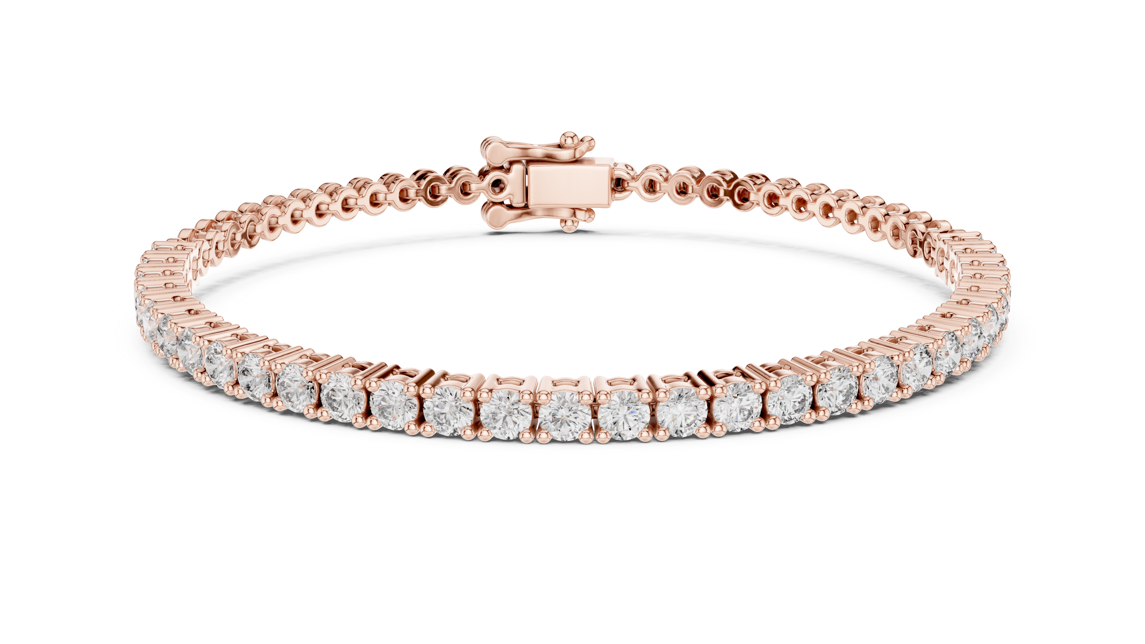 Premium Rose Gold Diamond Tennis Bracelet | Round Cut Full Eternity Bracelet | Luxury Jewelry