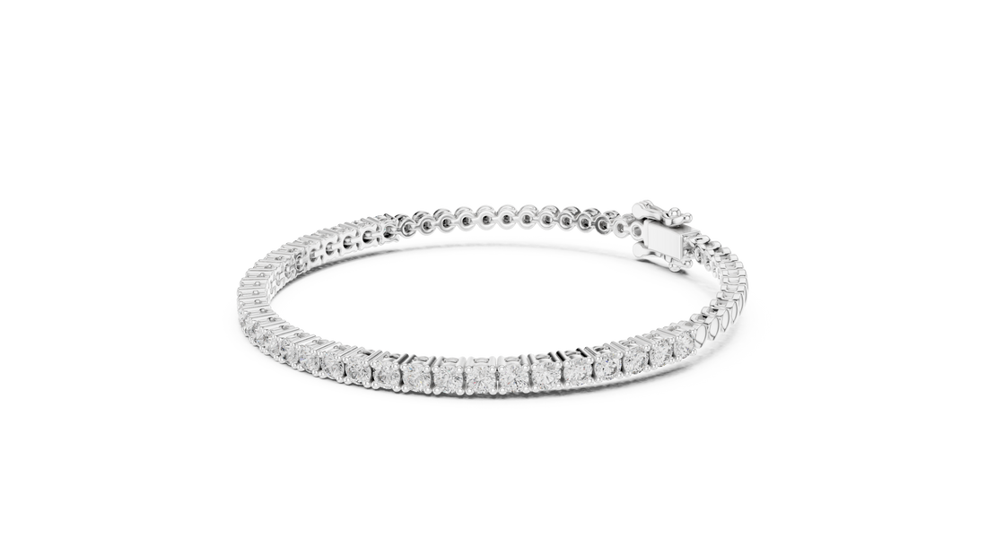 Premium Rose Gold Diamond Tennis Bracelet | Round Cut Full Eternity Bracelet | Luxury Jewelry