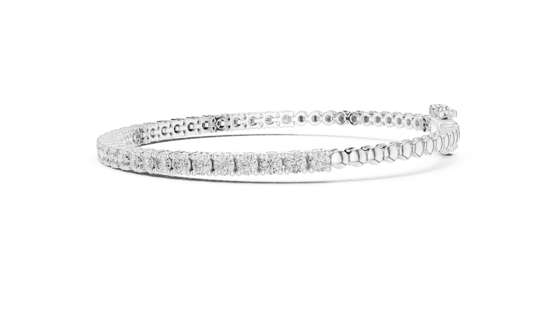 Premium Rose Gold Diamond Tennis Bracelet | Round Cut Full Eternity Bracelet | Luxury Jewelry