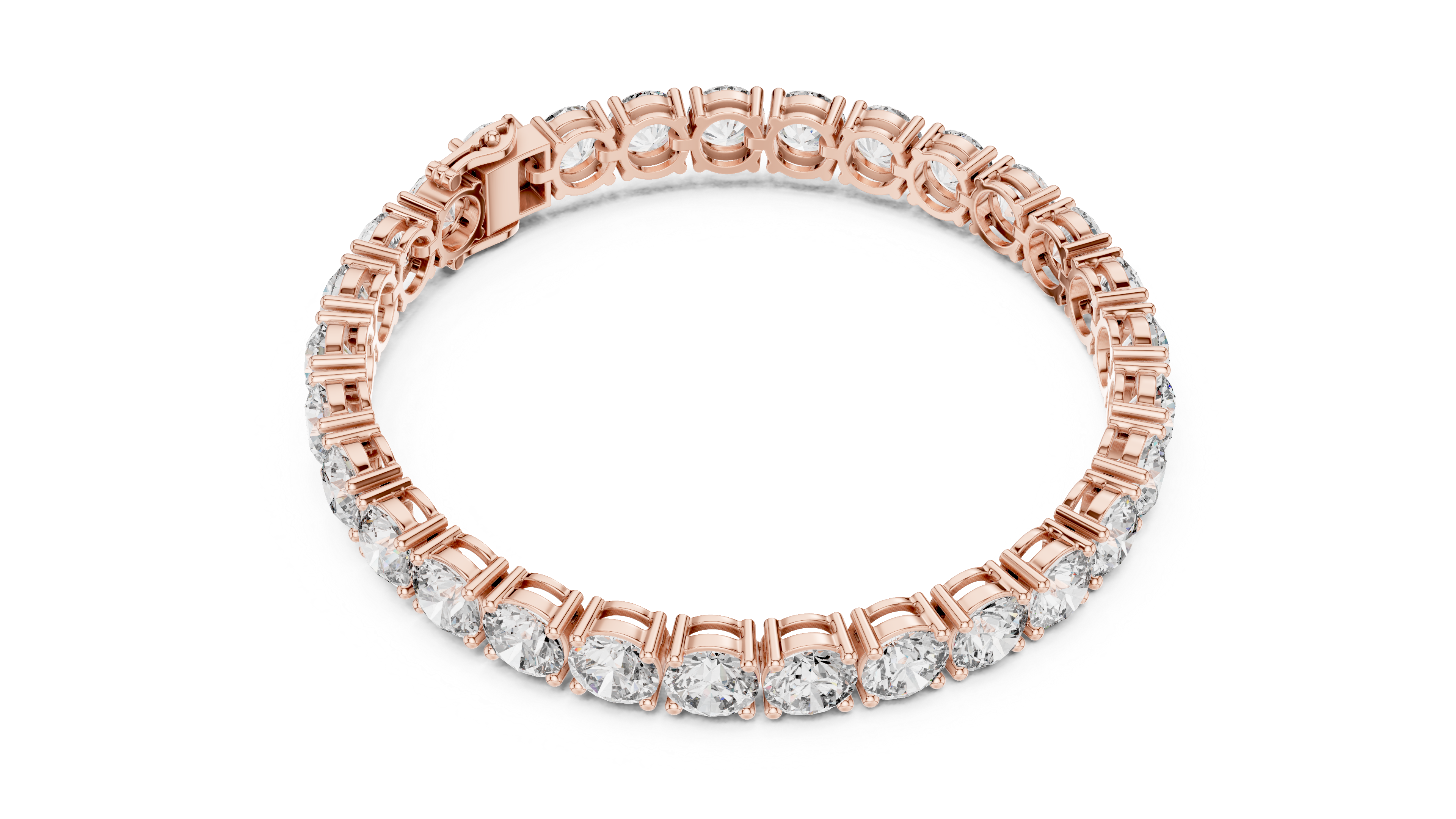 Classic Rose Gold Diamond Tennis Bracelet | Round Cut Full Eternity Design | Women’s Fine Jewelry