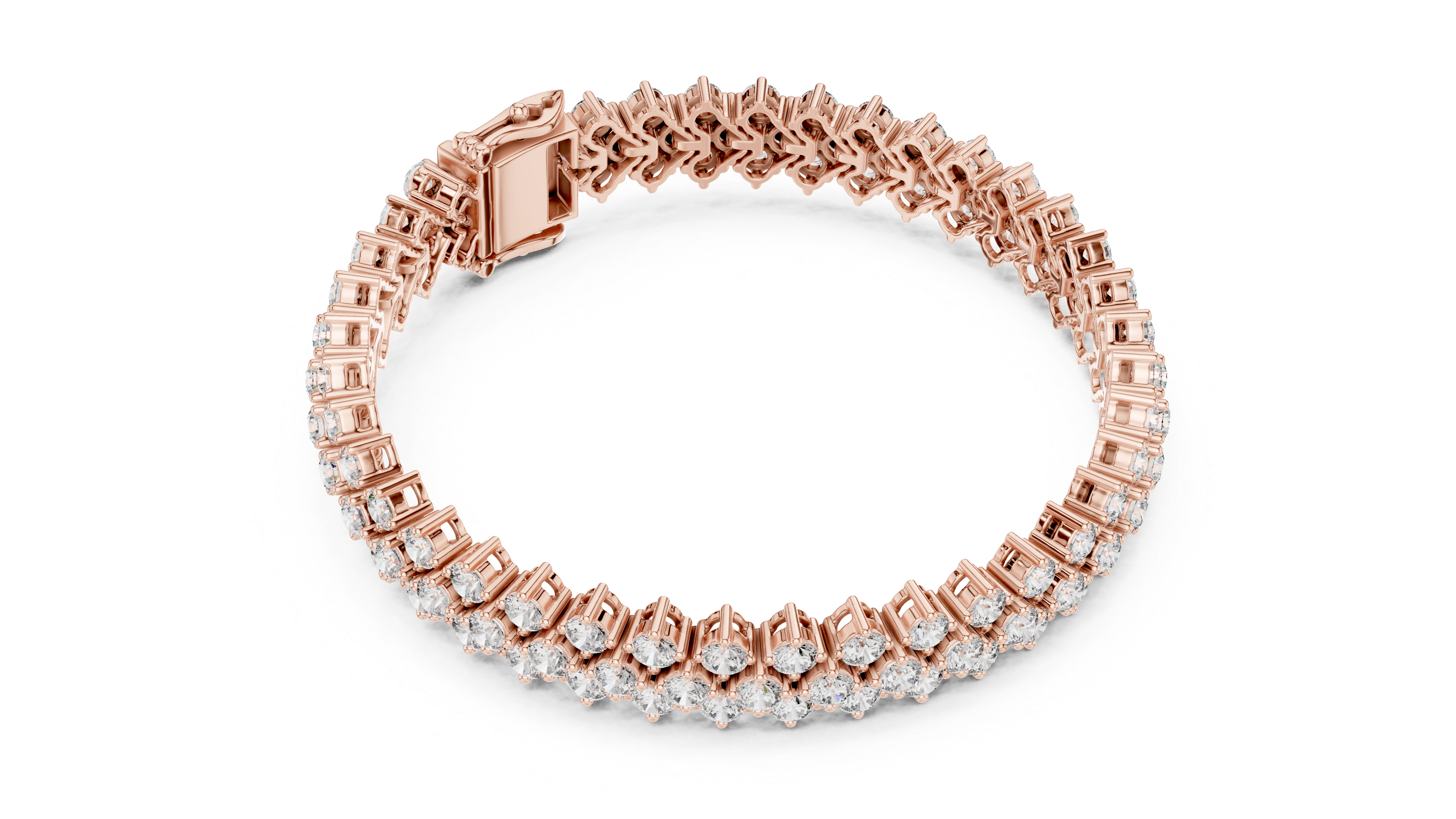 Designer Diamond Bracelet in Rose Gold | Round Cut Tennis Style | Fine Jewelry Gift for Her