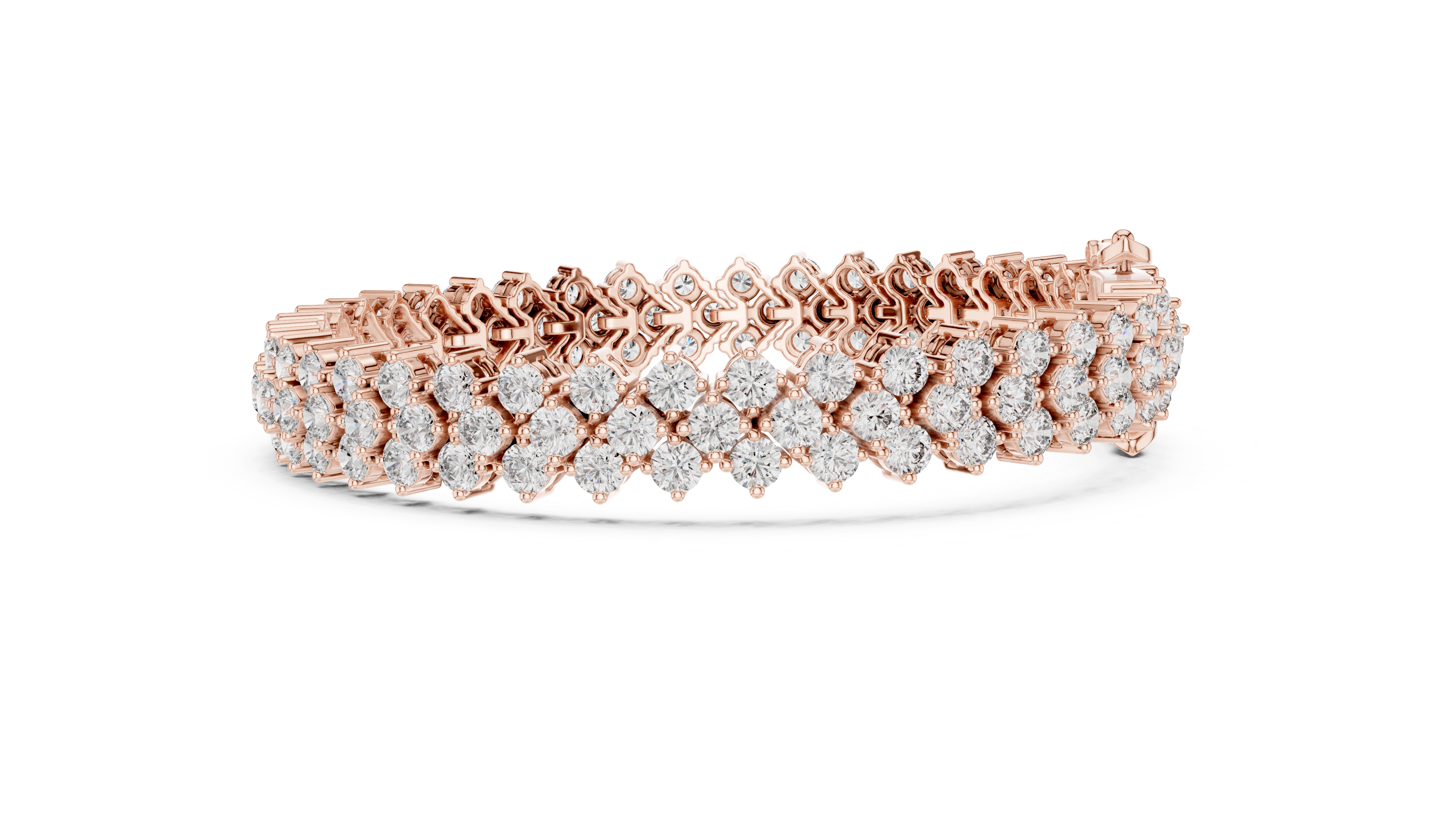 Designer Diamond Bracelet in Rose Gold | Round Cut Tennis Style | Fine Jewelry Gift for Her