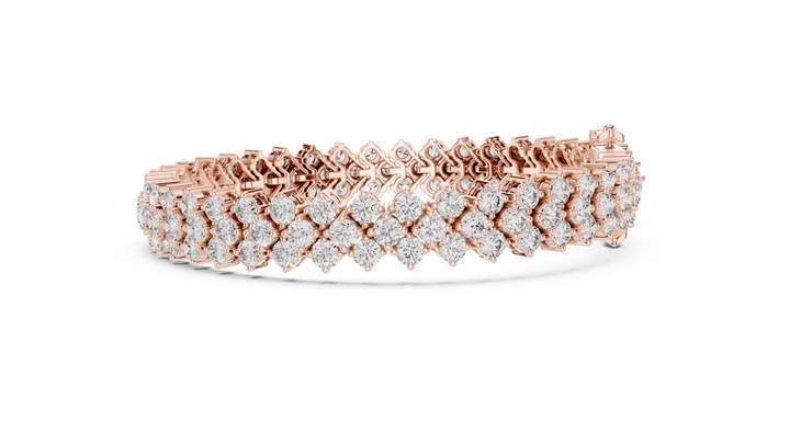 Designer Diamond Bracelet in Rose Gold | Round Cut Tennis Style | Fine Jewelry Gift for Her