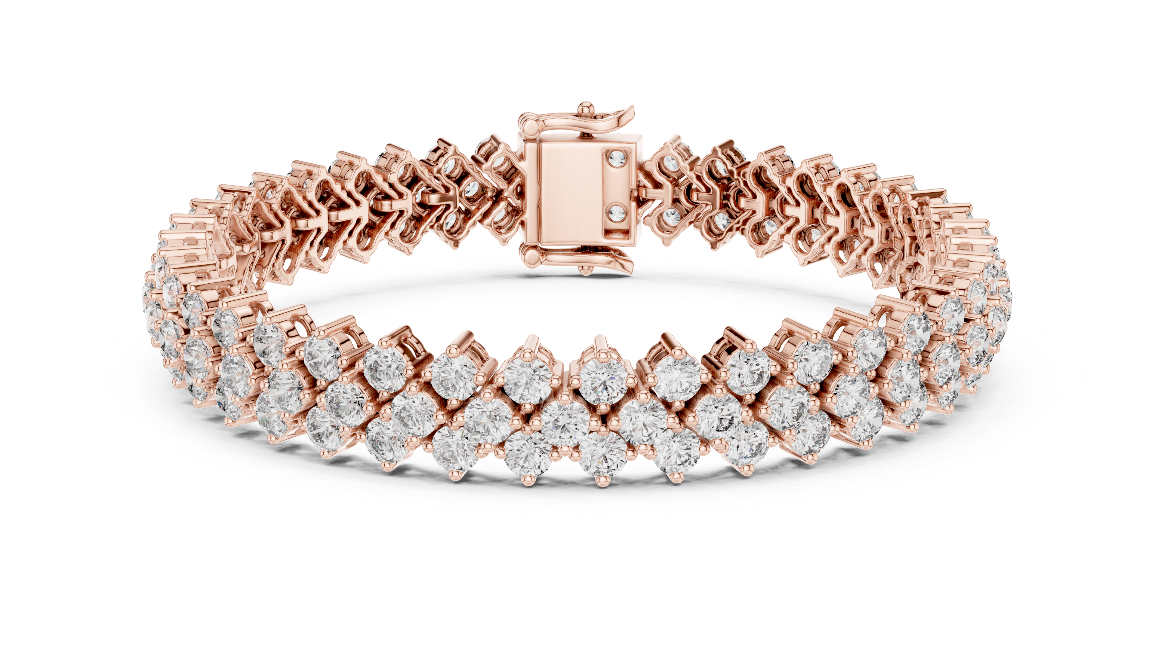 Designer Diamond Bracelet in Rose Gold | Round Cut Tennis Style | Fine Jewelry Gift for Her