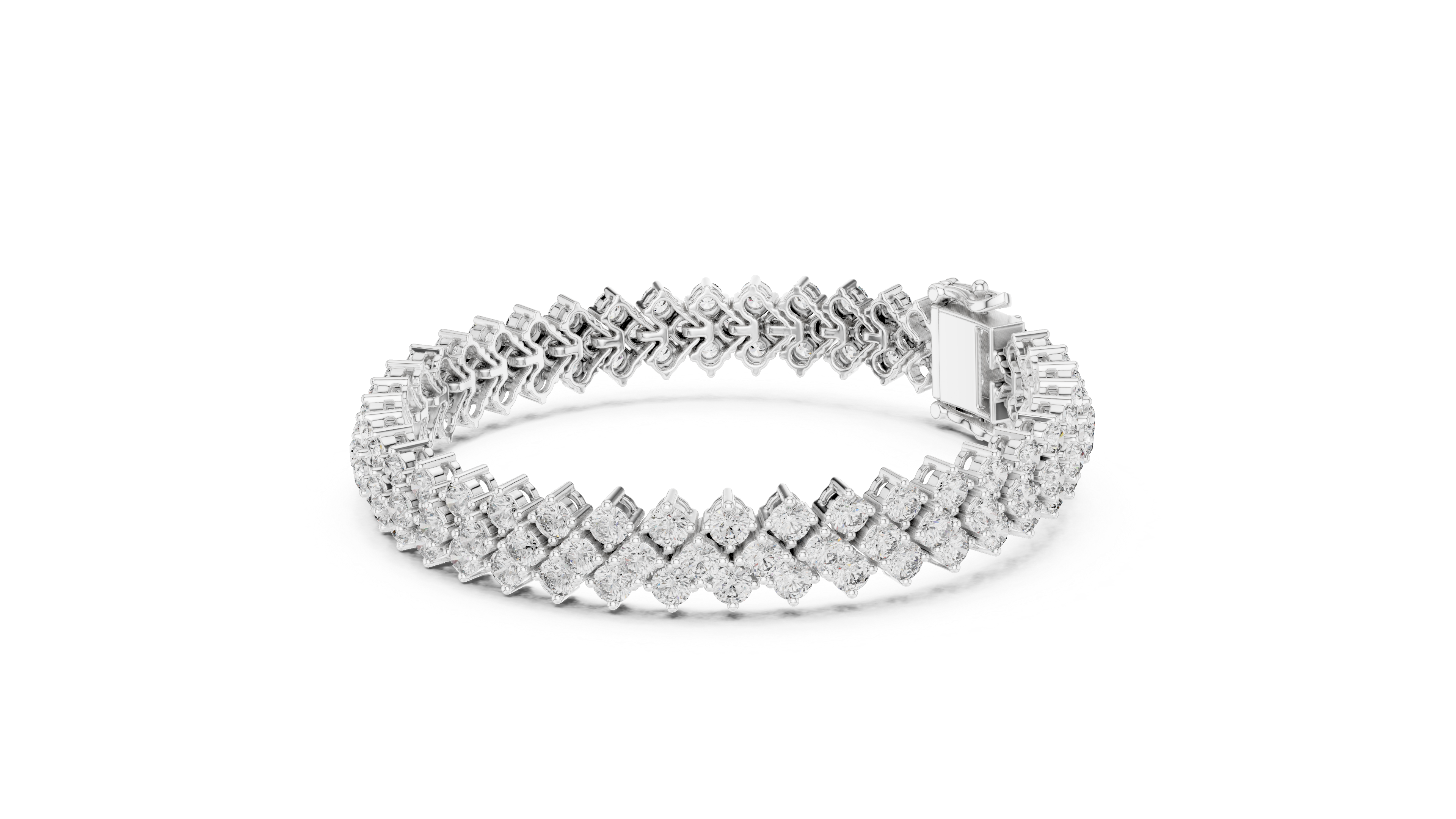 Designer Diamond Bracelet in Rose Gold | Round Cut Tennis Style | Fine Jewelry Gift for Her