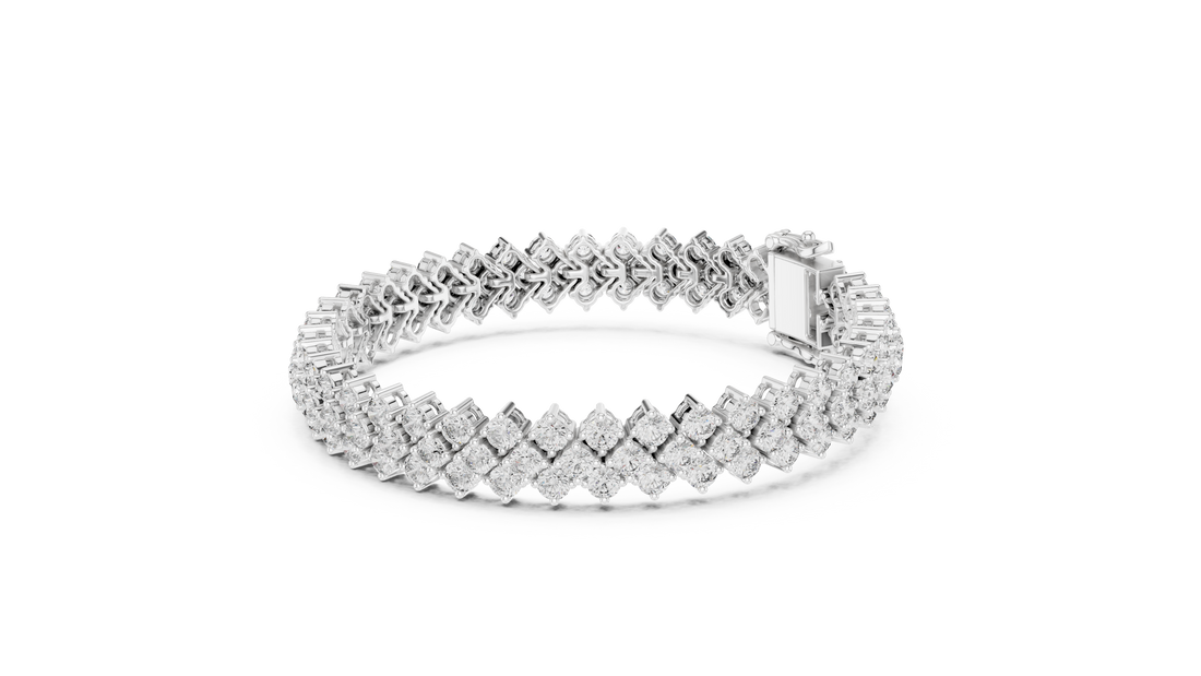 Designer Diamond Bracelet in Rose Gold | Round Cut Tennis Style | Fine Jewelry Gift for Her
