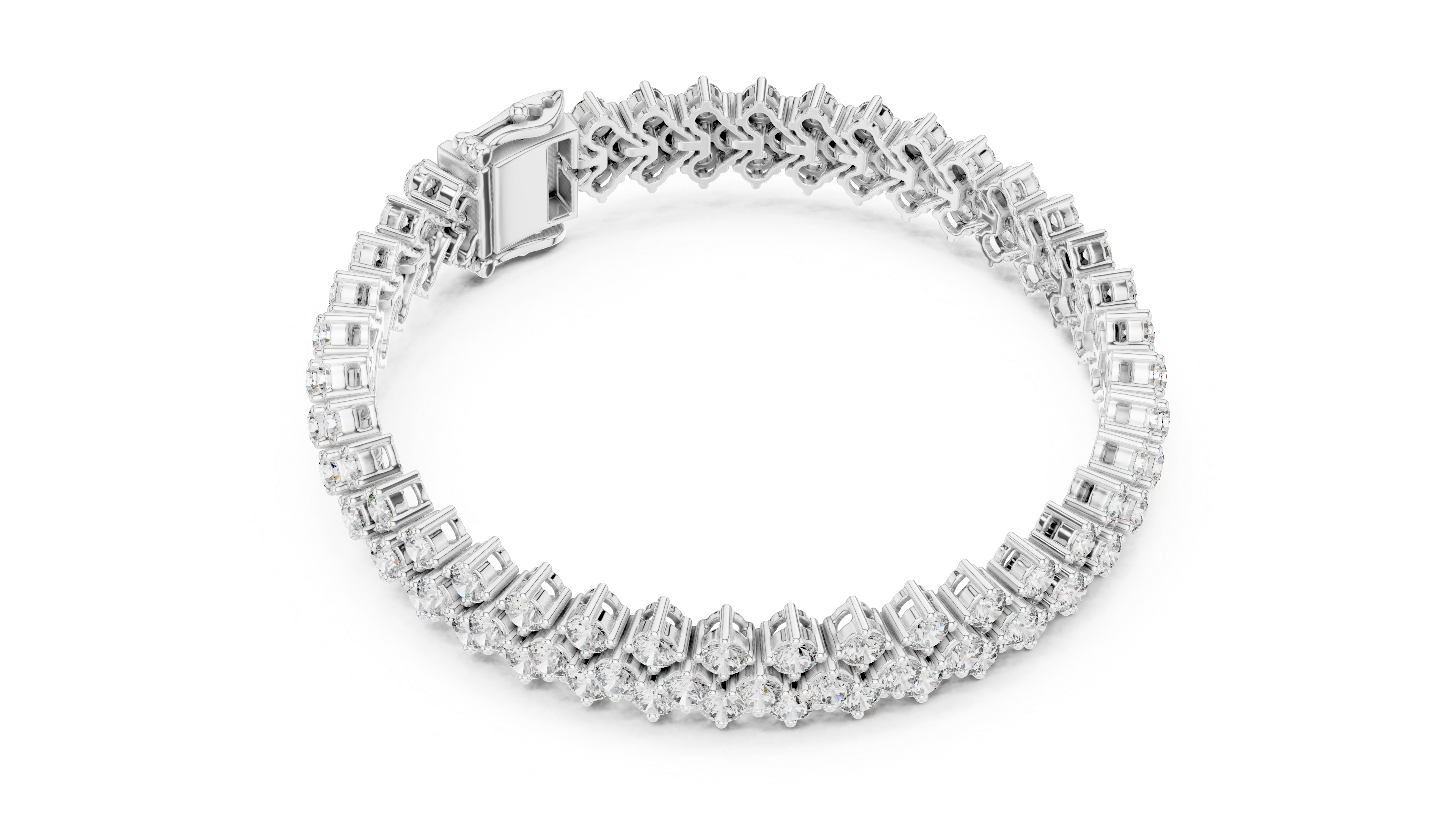 Designer Diamond Bracelet in Rose Gold | Round Cut Tennis Style | Fine Jewelry Gift for Her