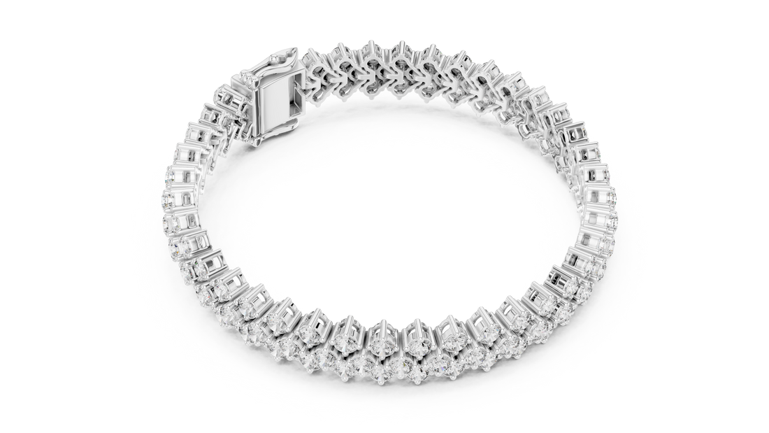 Designer Diamond Bracelet in Rose Gold | Round Cut Tennis Style | Fine Jewelry Gift for Her