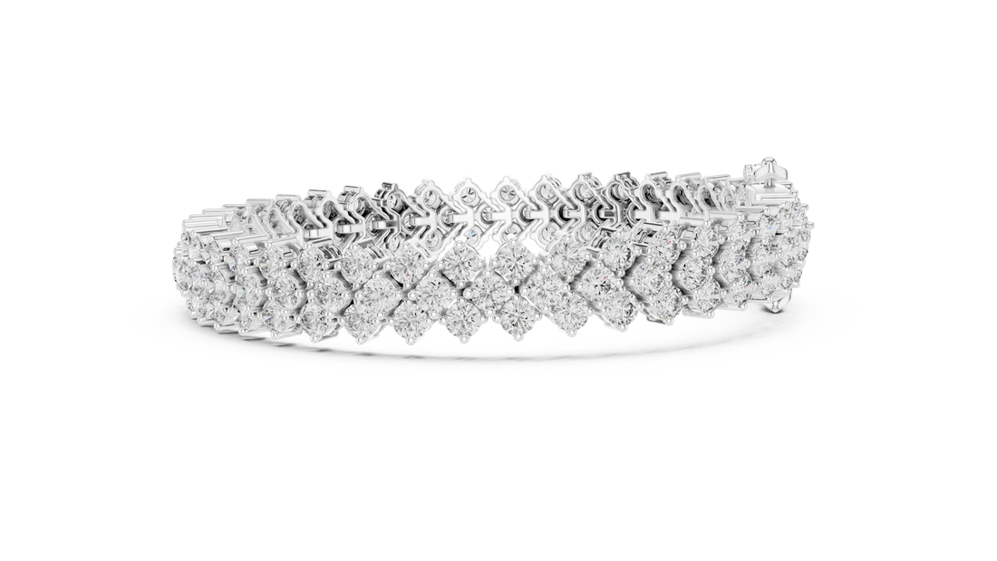Designer Diamond Bracelet in Rose Gold | Round Cut Tennis Style | Fine Jewelry Gift for Her