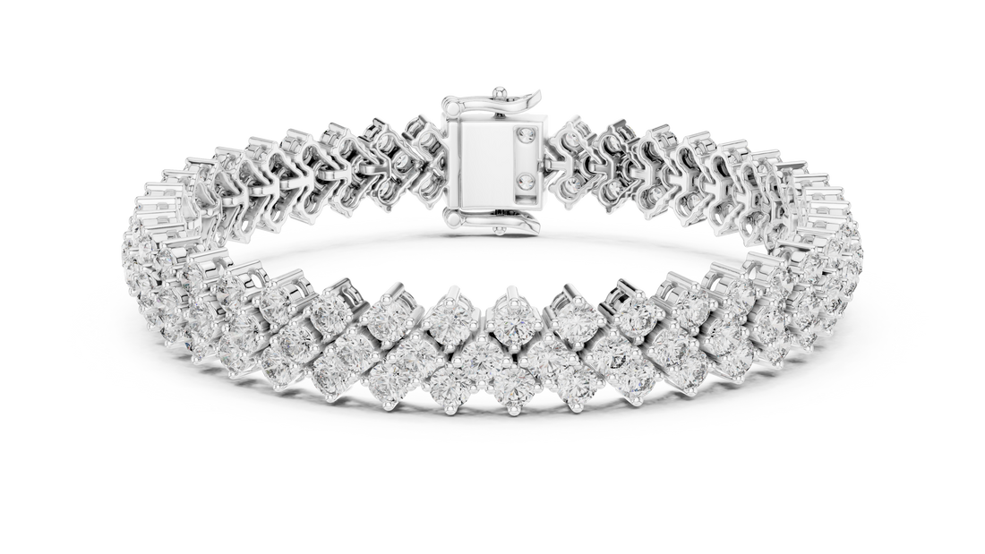 Designer Diamond Bracelet in Rose Gold | Round Cut Tennis Style | Fine Jewelry Gift for Her
