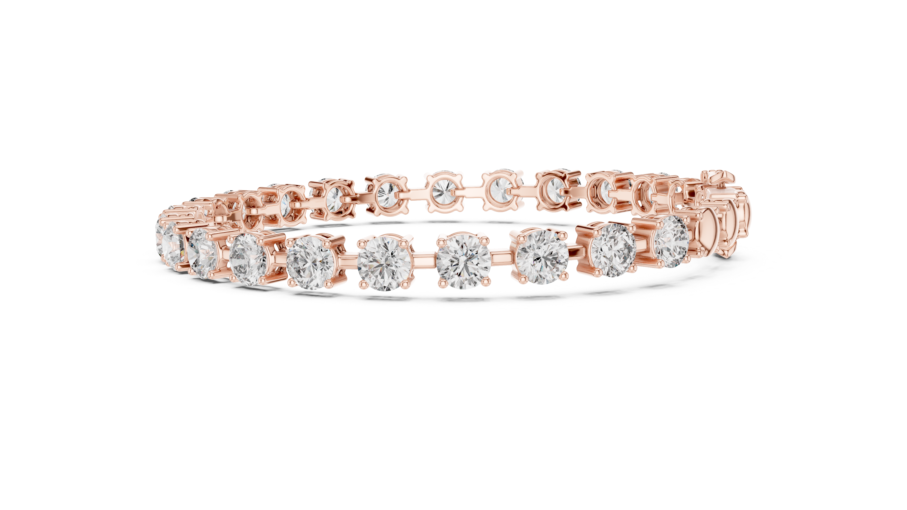 Round Cut Full Eternity Design for Women | Modern Classic Diamond Tennis Bracelet in Rose Gold