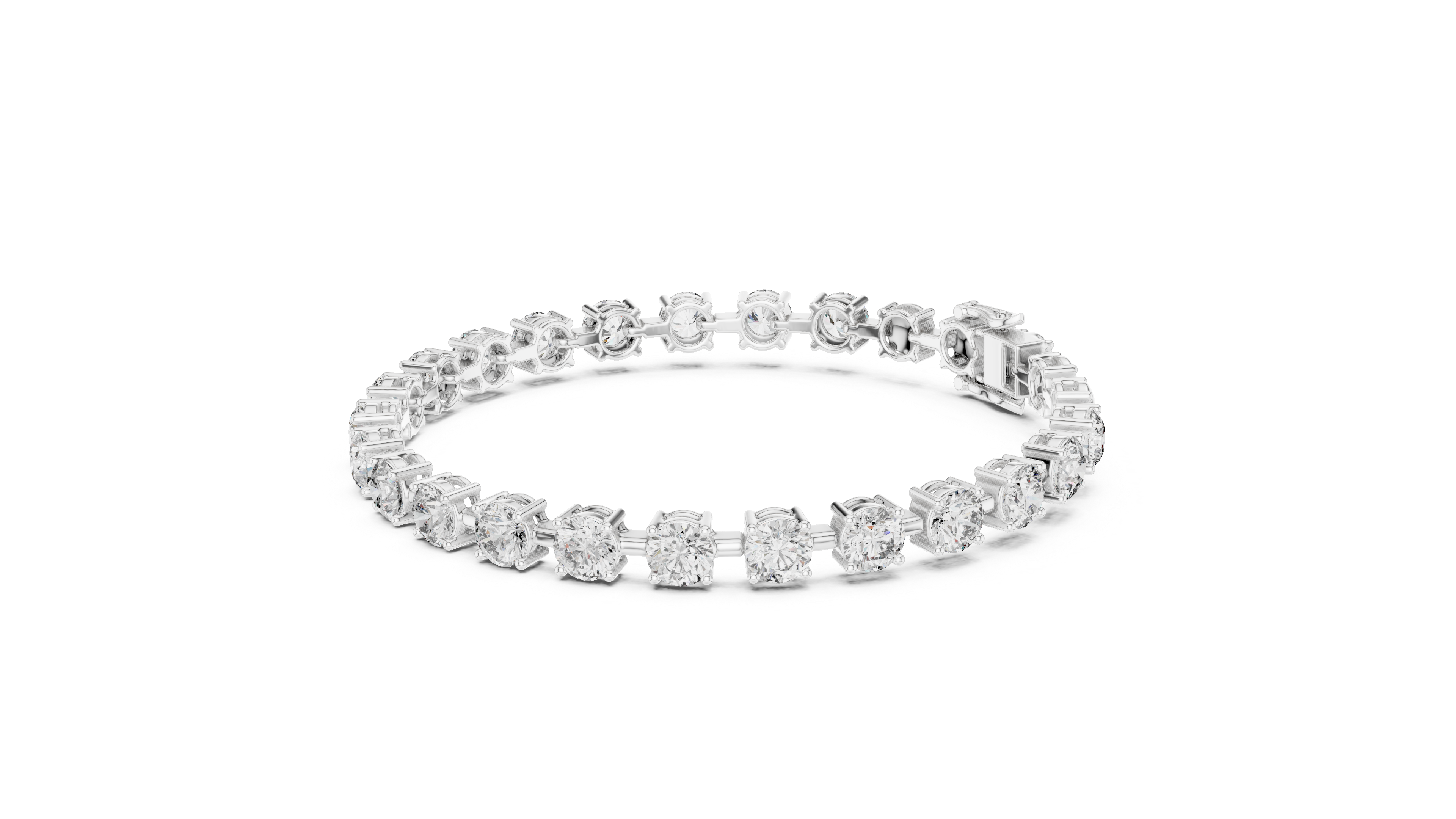 Round Cut Full Eternity Design for Women | Modern Classic Diamond Tennis Bracelet in Rose Gold